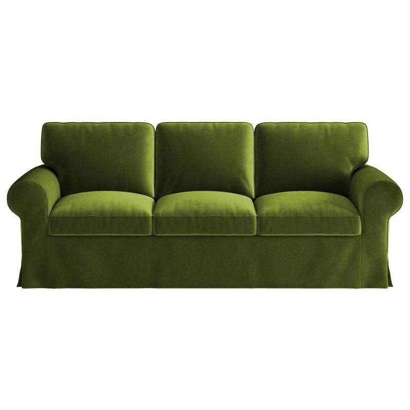 Ektorp 3 Seat Sofa Cover-Velvet Olive