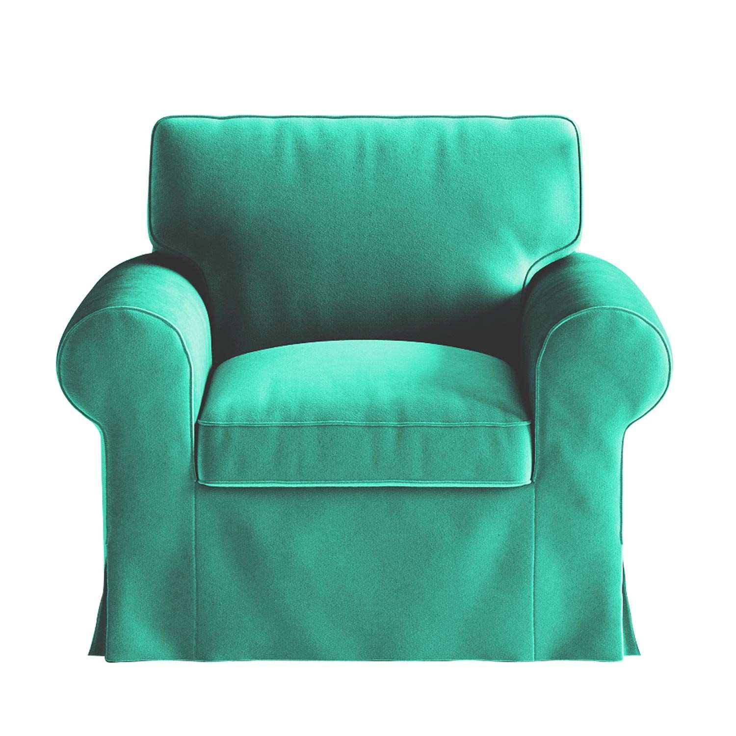Ektorp Armchair Cover-Velvet Cyan