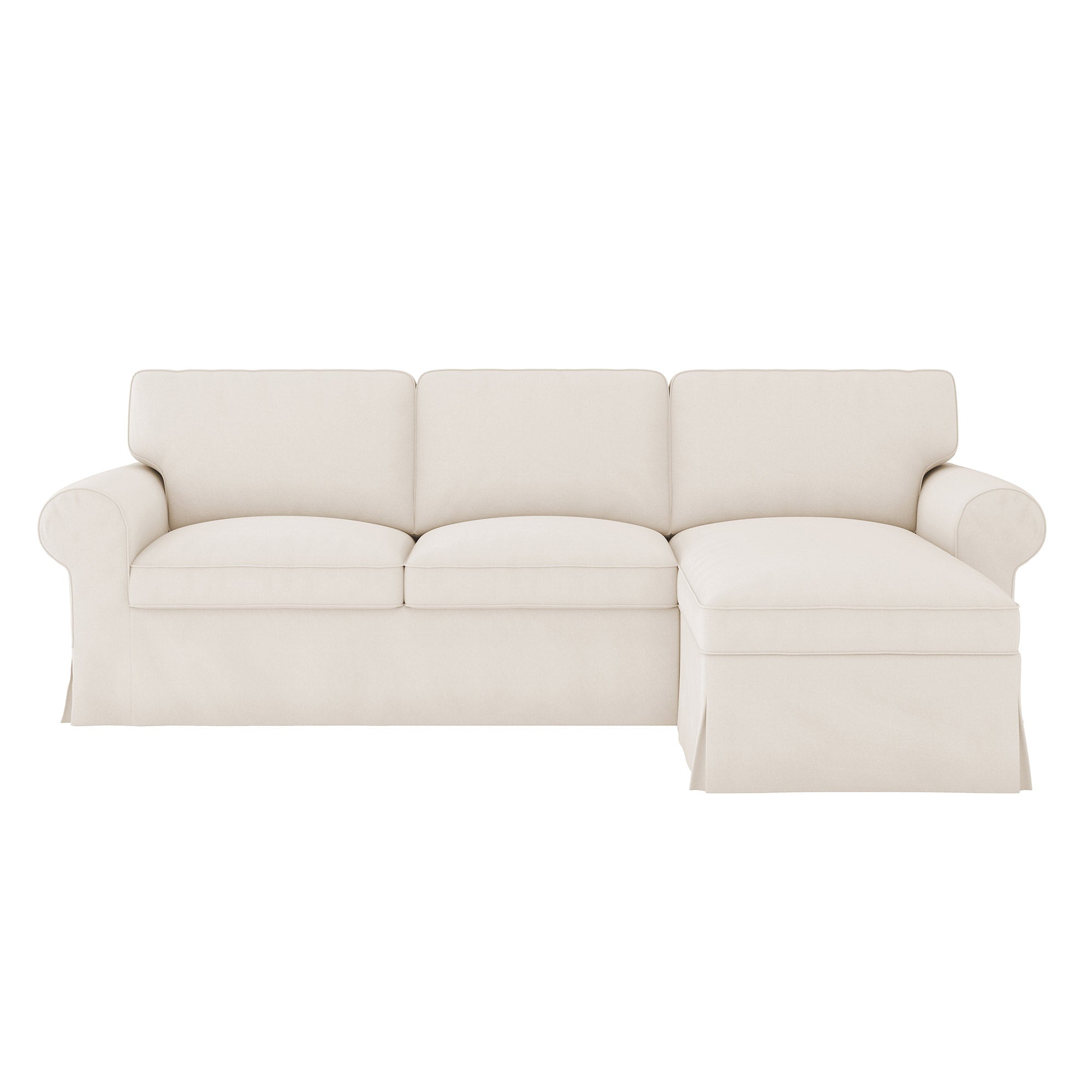 Ektorp Loveseat with Chaise Lounge Cover-Structural Weave Cream