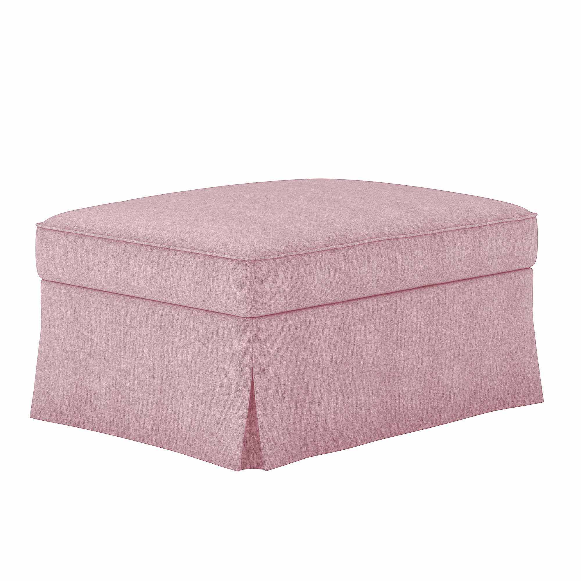 Ektorp Footstool Cover-Structural Weave-Blush pink