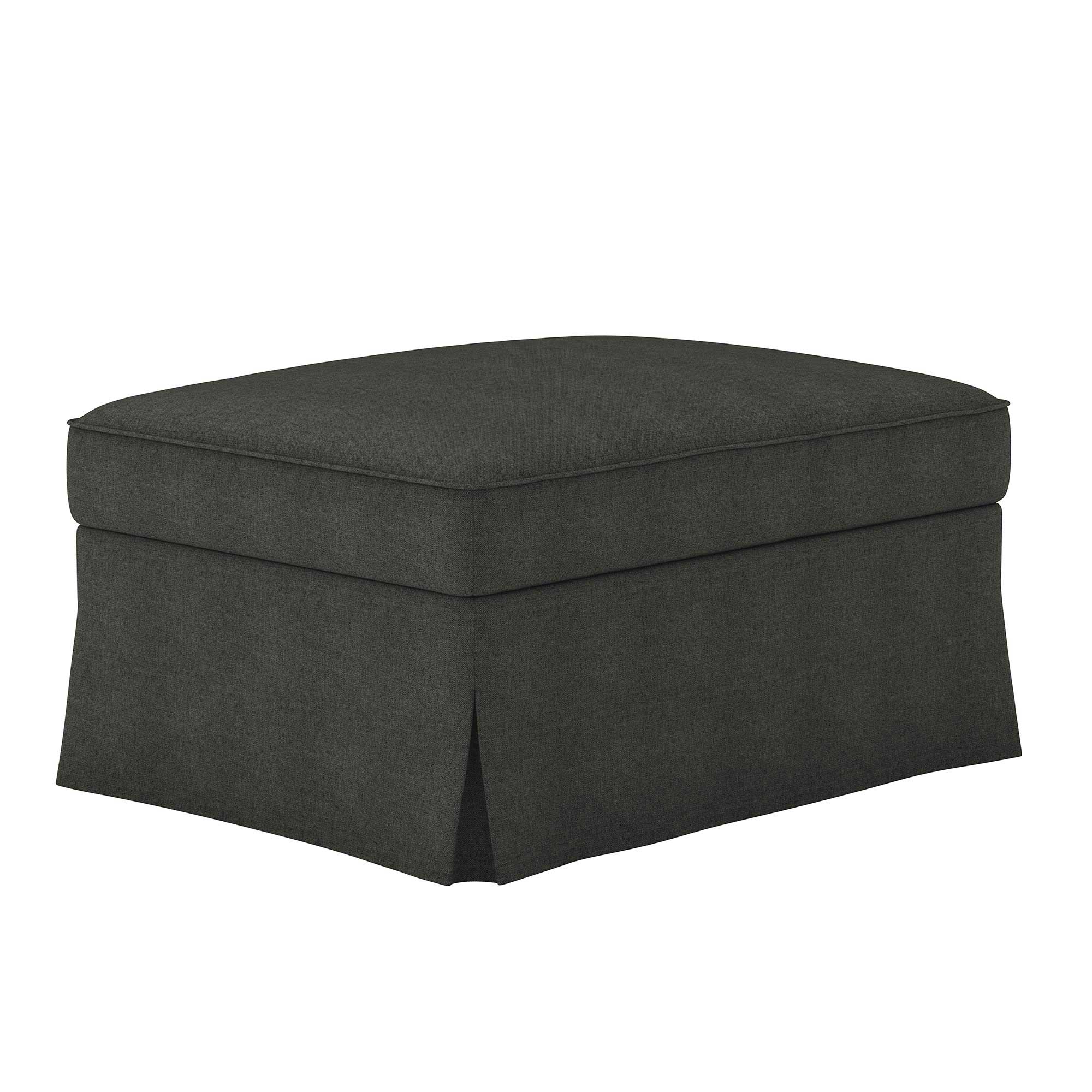 Ektorp Footstool Cover-Structural Weave-Charcoal