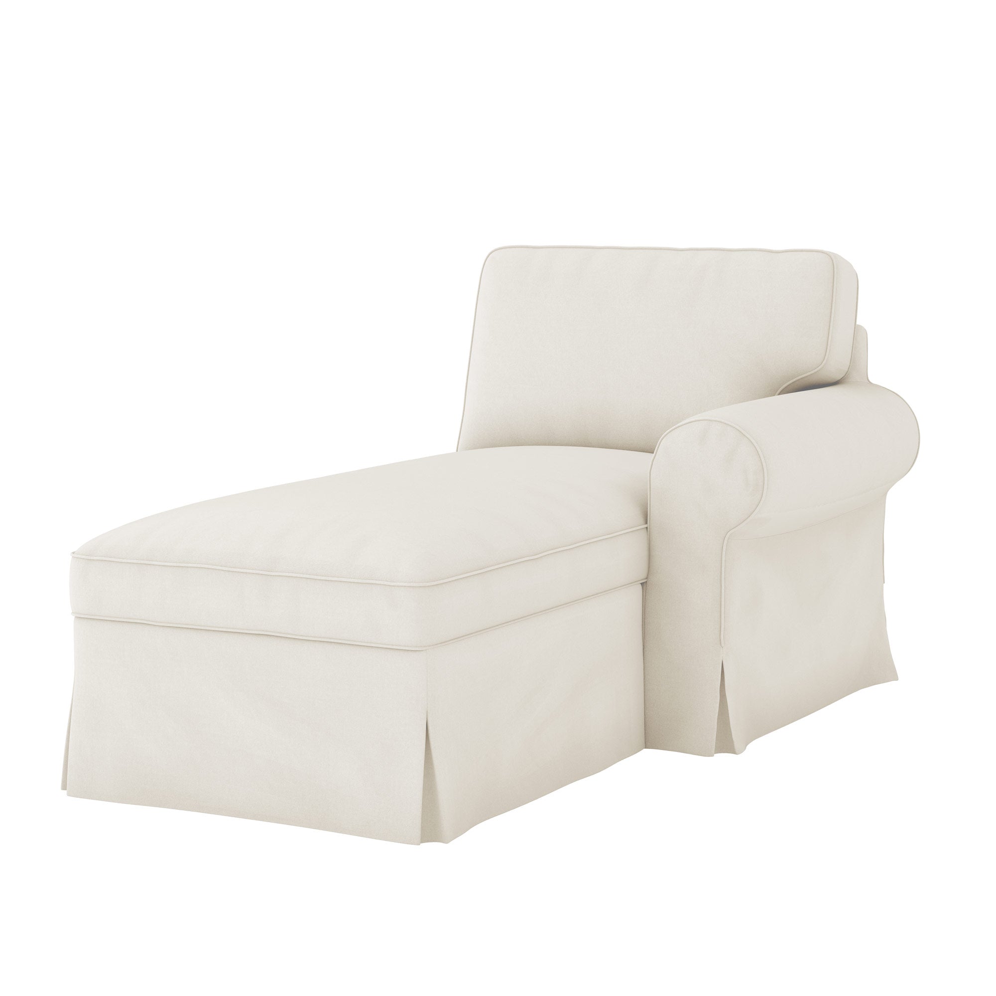 Ektorp Chaise Lounge with Arm Sofa Cover-Structural Weave Cream