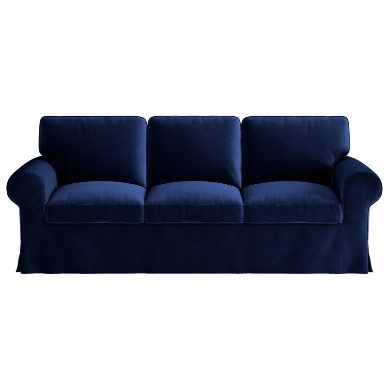 Ektorp 3 Seat Sofa Cover-Velvet Cobalt blue