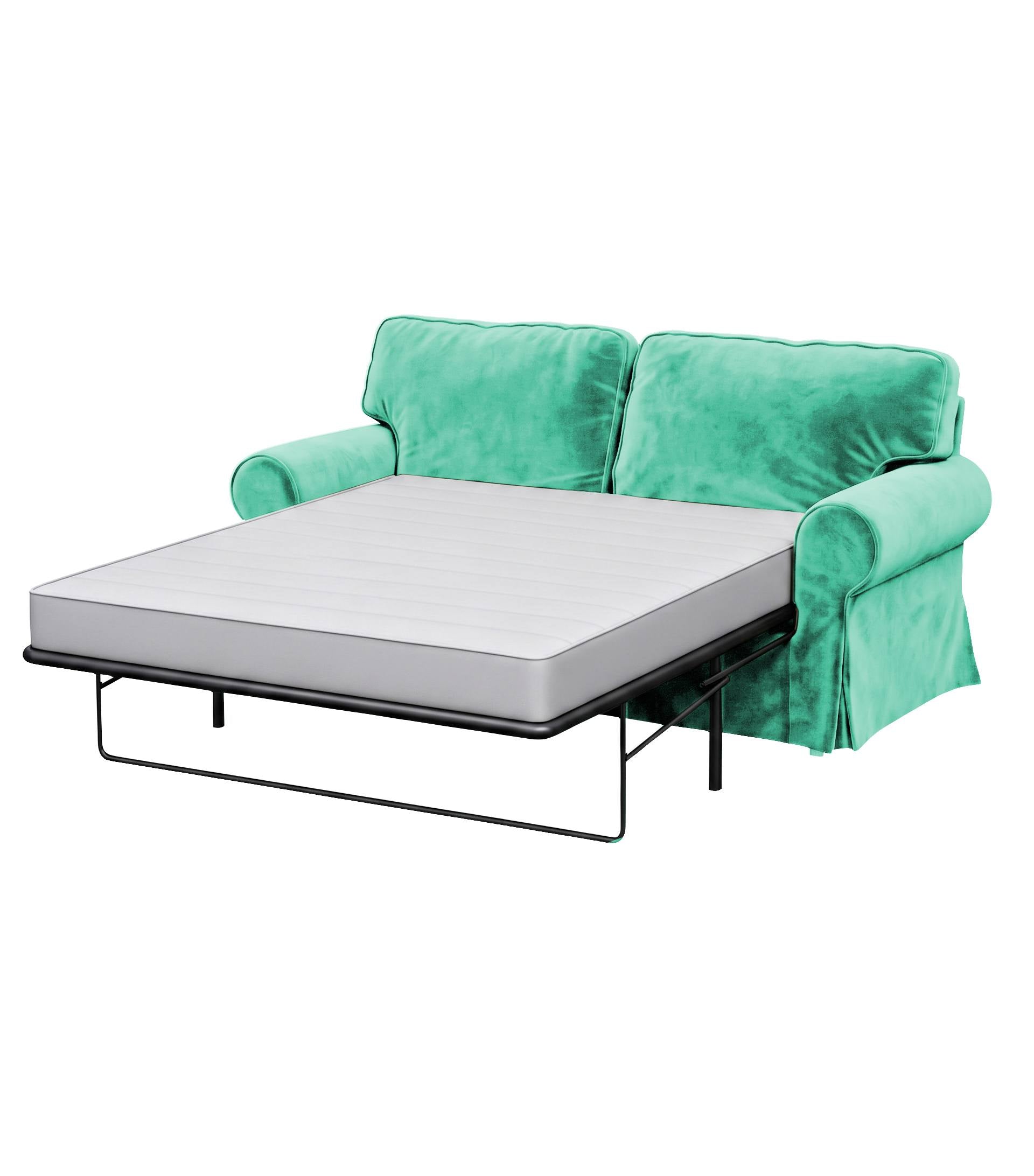 Ektorp Two-Seater Sofa Bed Cover-Cyan-Velvet