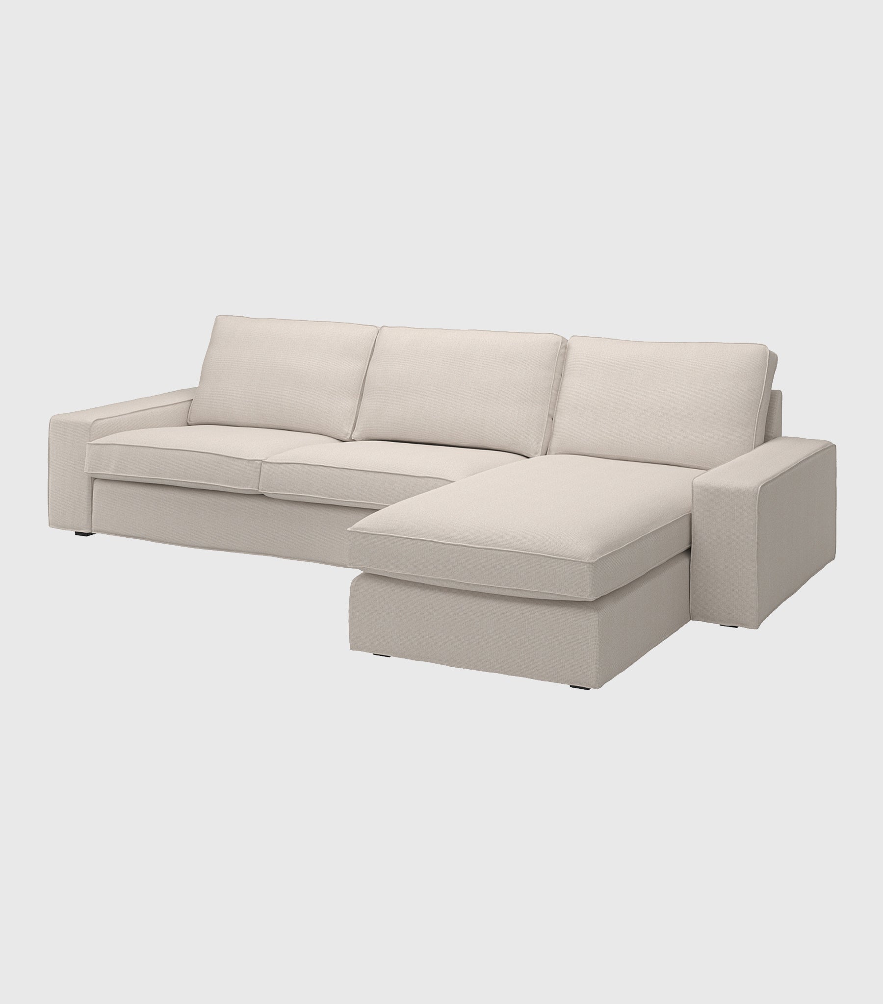 KIVIK 4 Seat Sofa Cover Set with Chaise-Charcoal-Structural Weave