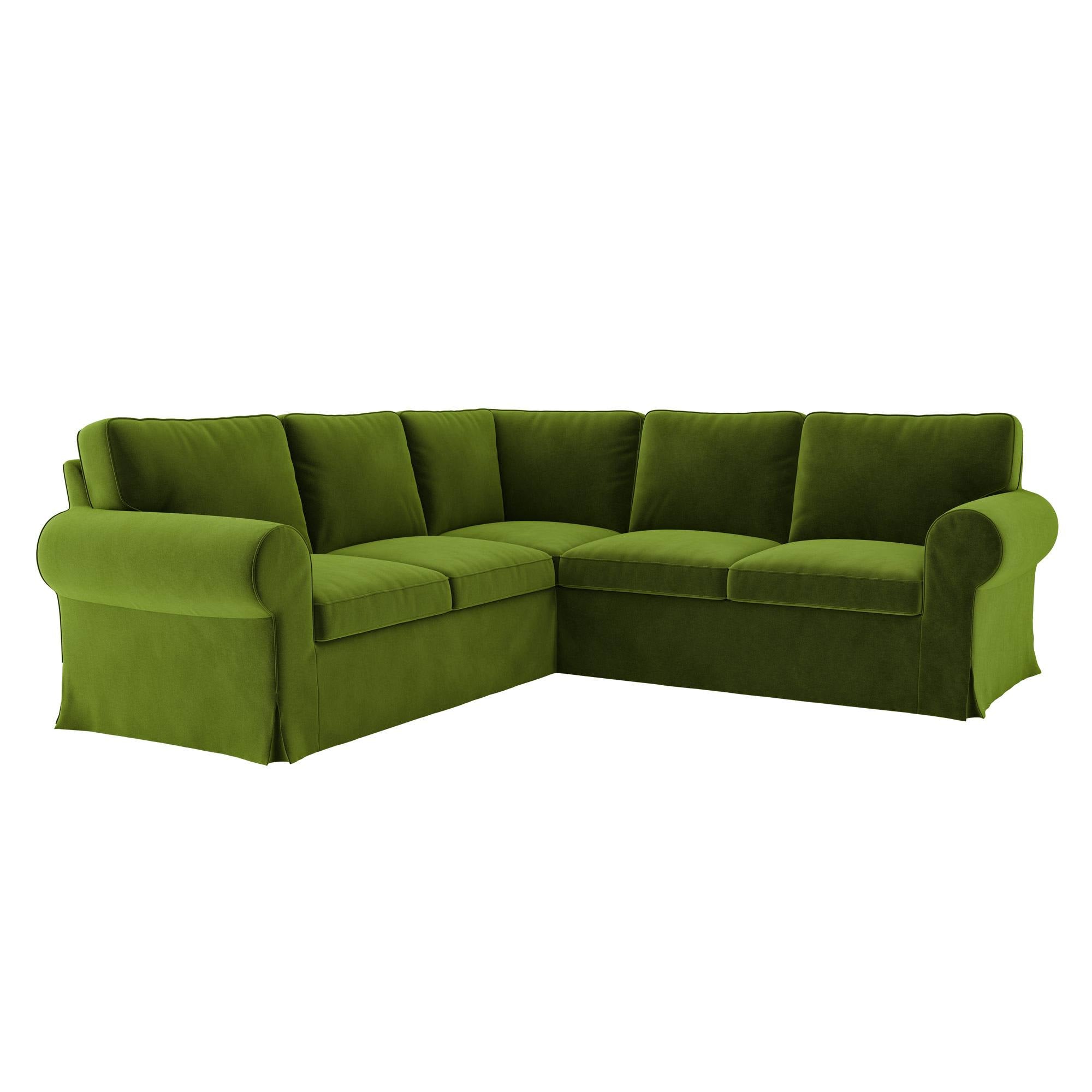 Ektorp 4 Seat Sofa Cover-Velvet olive-Velvet