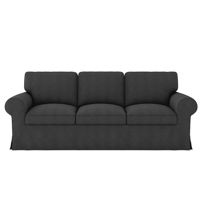 Ektorp 3 Seat Sofa Cover-Structural Weave Charcoal
