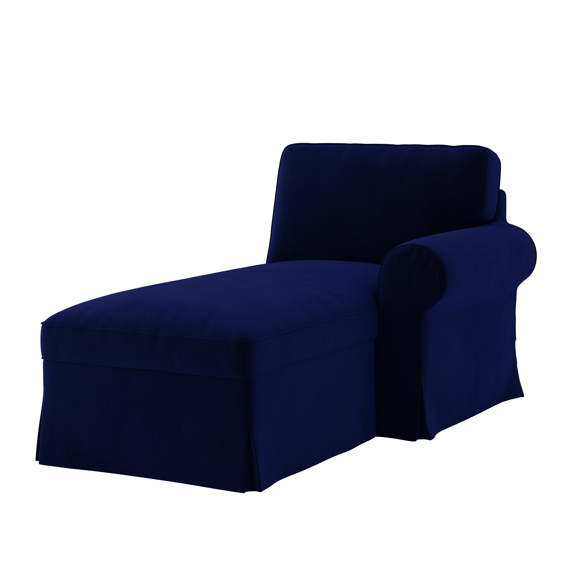 Ektorp Chaise Lounge with Arm Sofa Cover-Velvet Cobalt blue