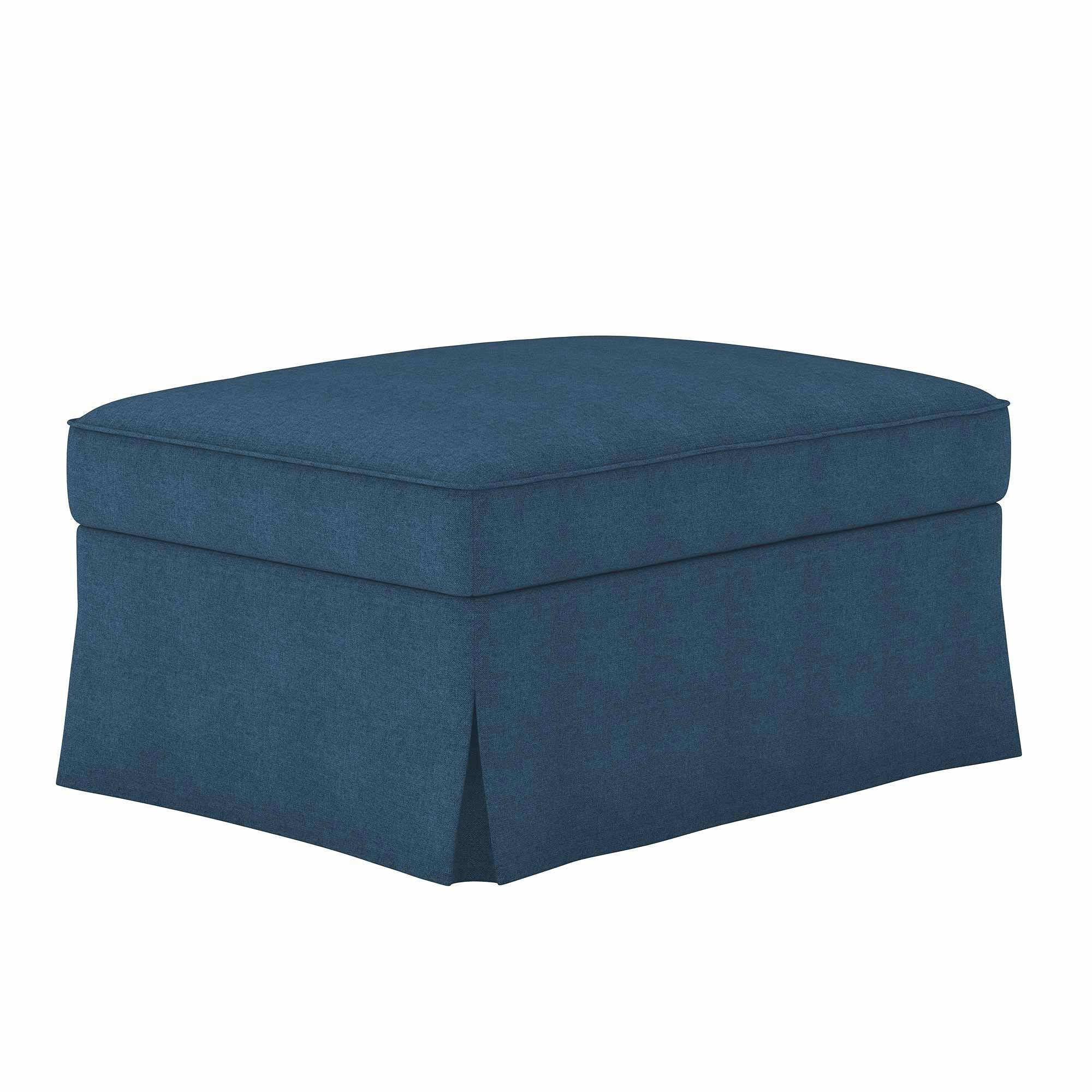 Ektorp Footstool Cover-Structural Weave-Powder blue