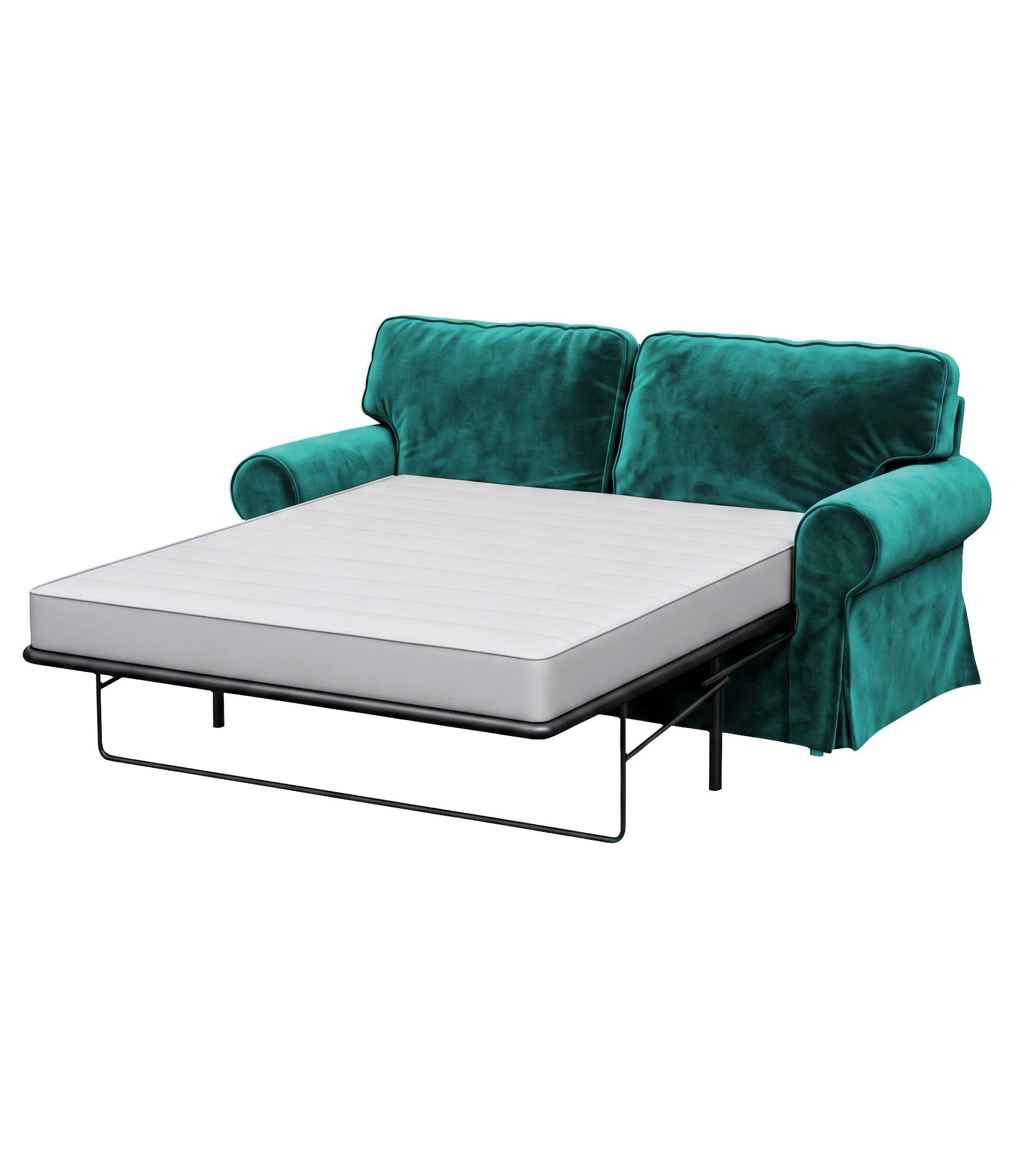 Ektorp Two-Seater Sofa Bed Cover-Peacock-Velvet