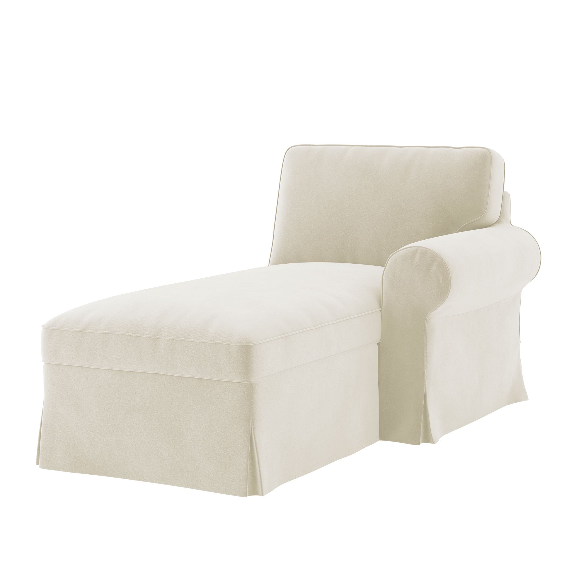 Ektorp Chaise Lounge with Arm Sofa Cover-Velvet Beige