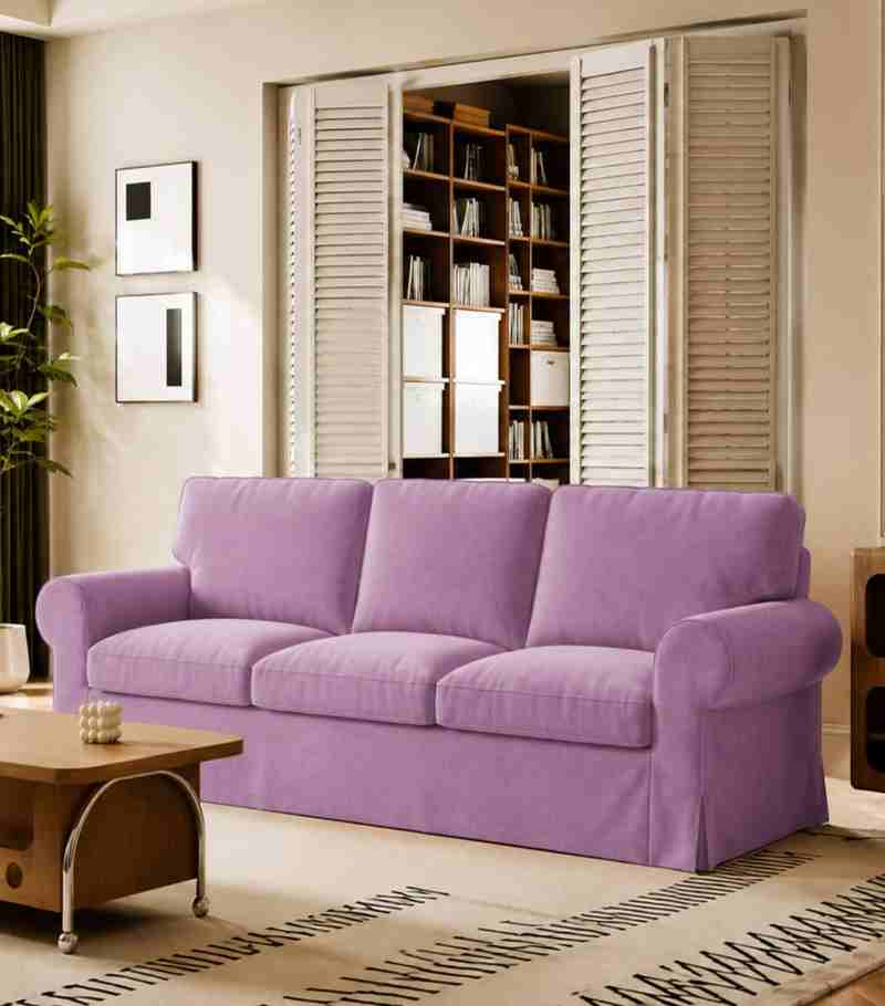 Ektorp 3 Seat Sofa Cover-Velvet Dusty rose