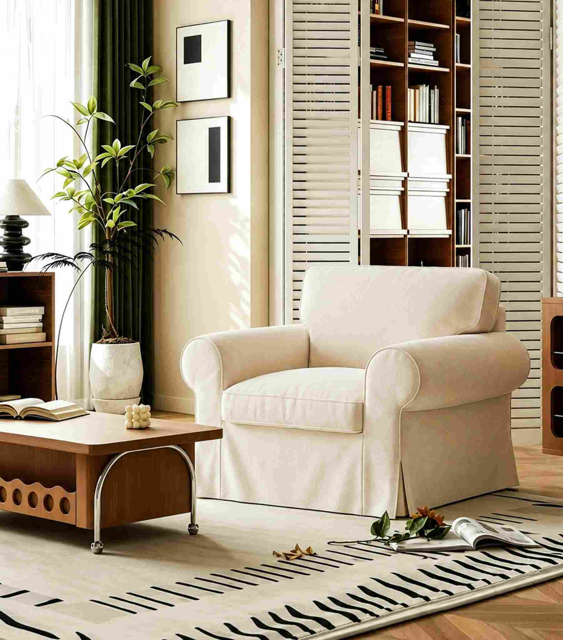 Ektorp Armchair Cover-Velvet Beige