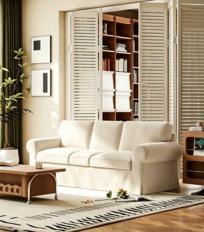Ektorp 3 Seat Sofa Cover-Velvet Beige
