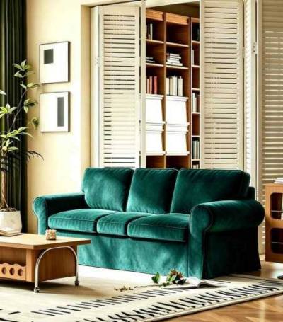 Ektorp 3 Seat Sofa Cover-Velvet Peacock