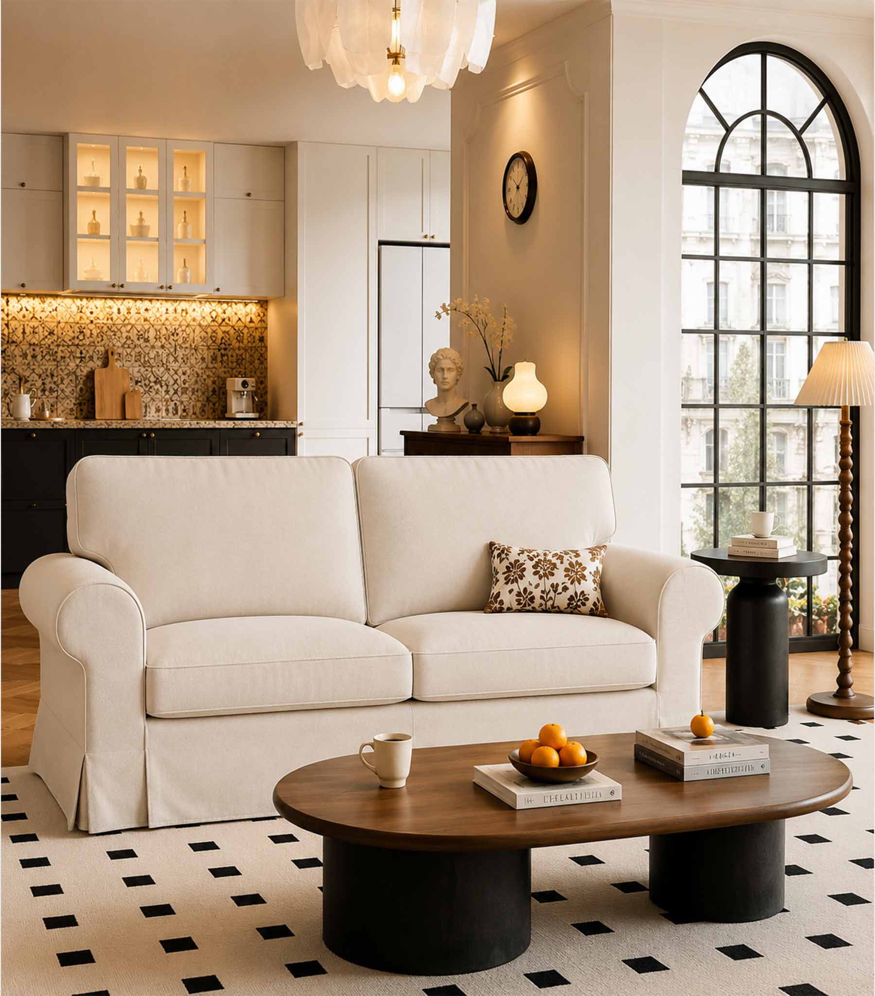 Ektorp Loveseat Cover-Structural Weave Cream