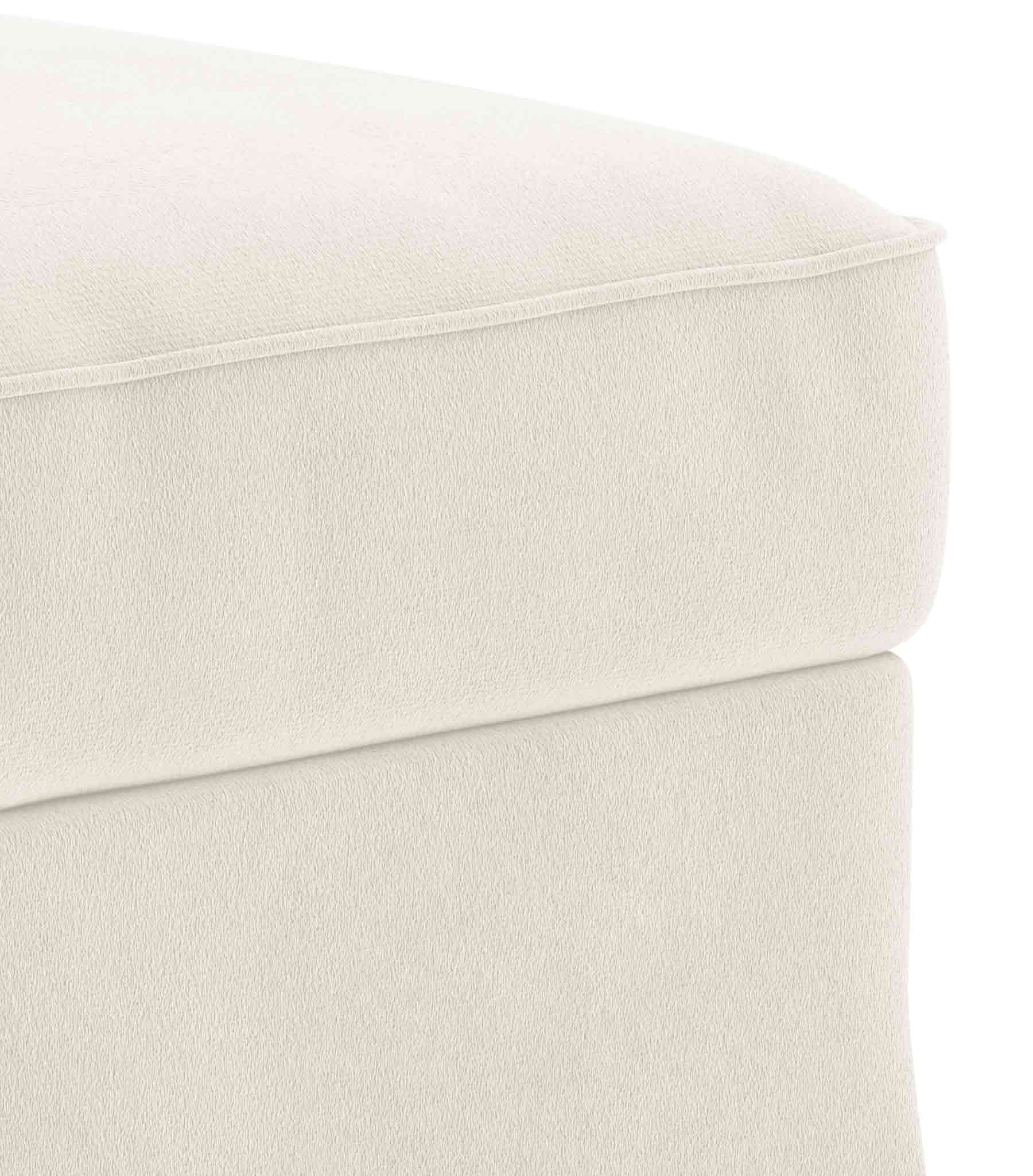 Ektorp Footstool Cover-Velvet-Beige