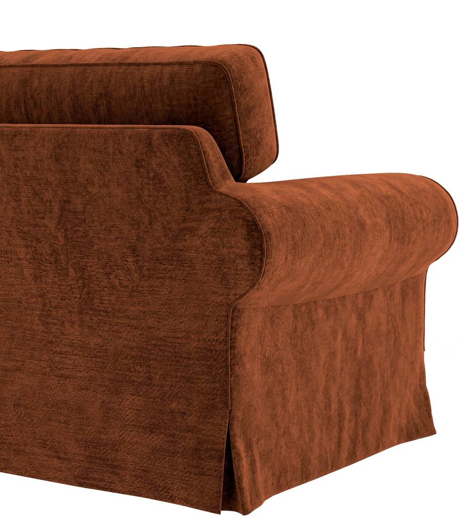 Ektorp Loveseat with Chaise Lounge Cover-Chenille Terracotta
