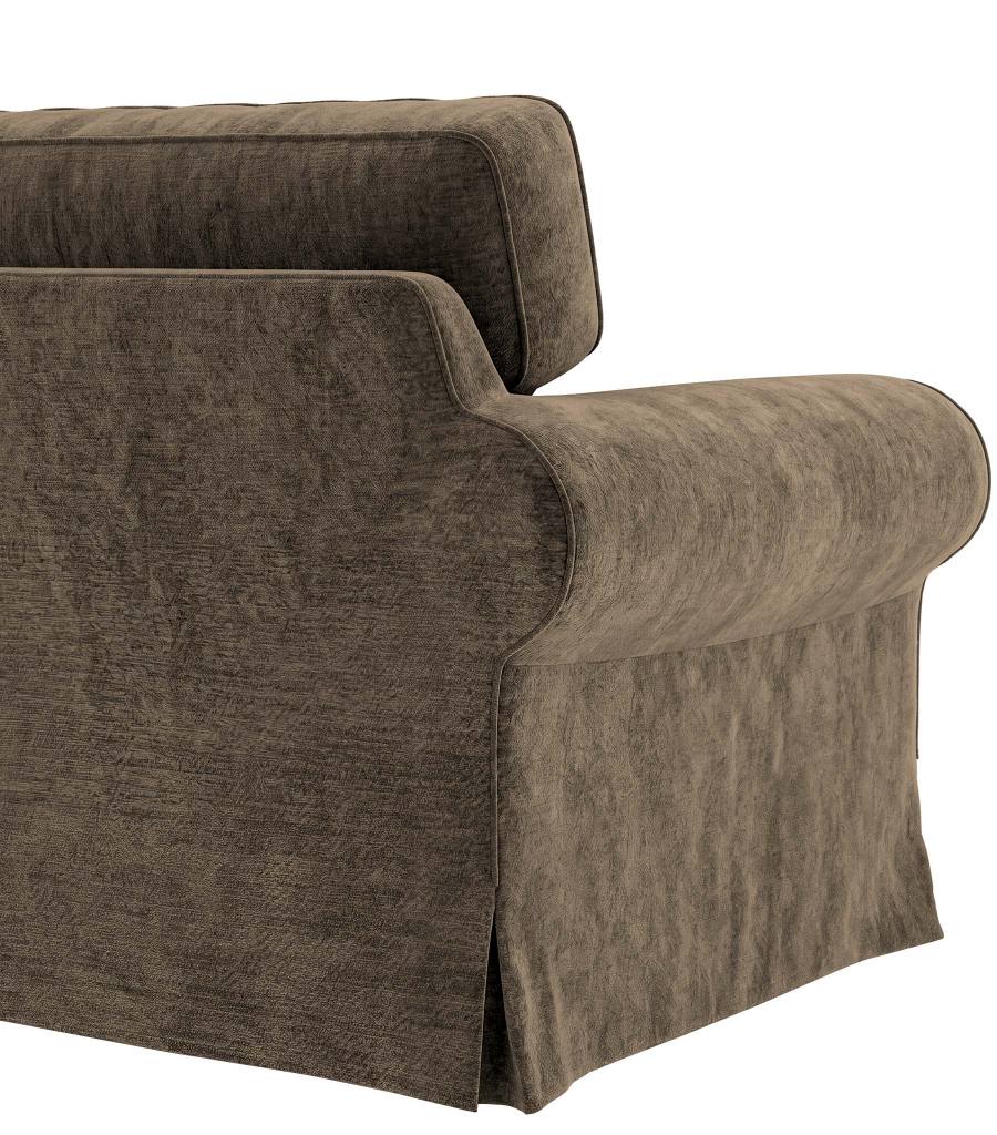 Ektorp Loveseat with Chaise Lounge Cover-Chenille Antelope