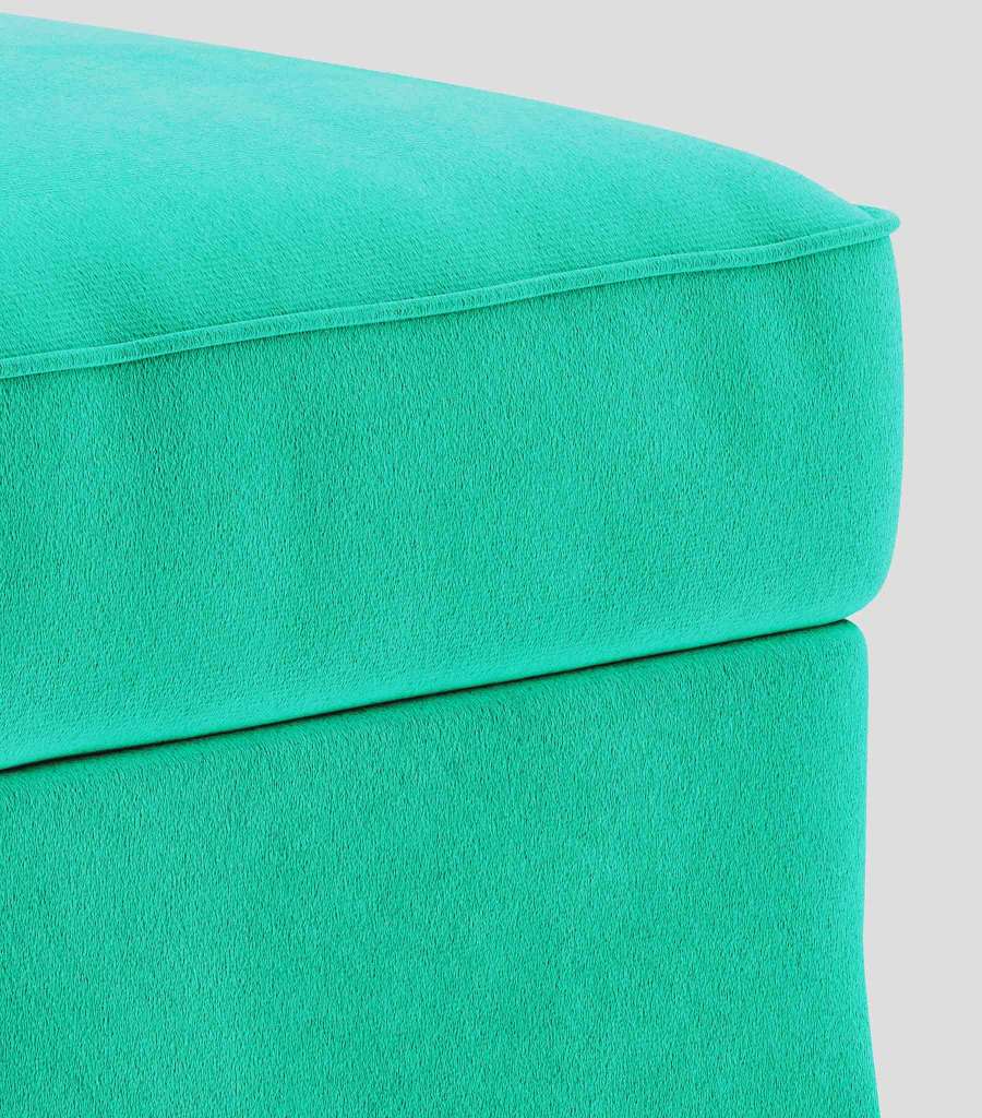 Ektorp Footstool Cover-Velvet-Cyan