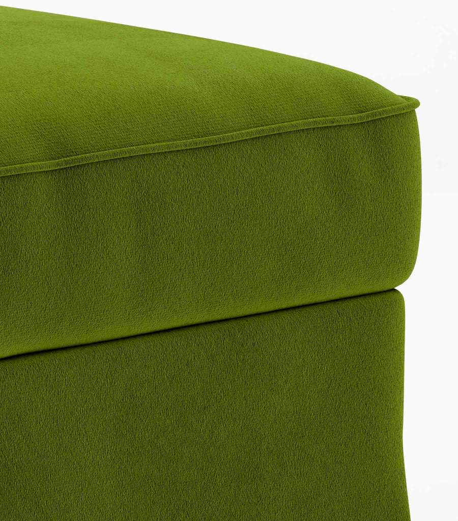 Ektorp Footstool Cover-Velvet-Olive