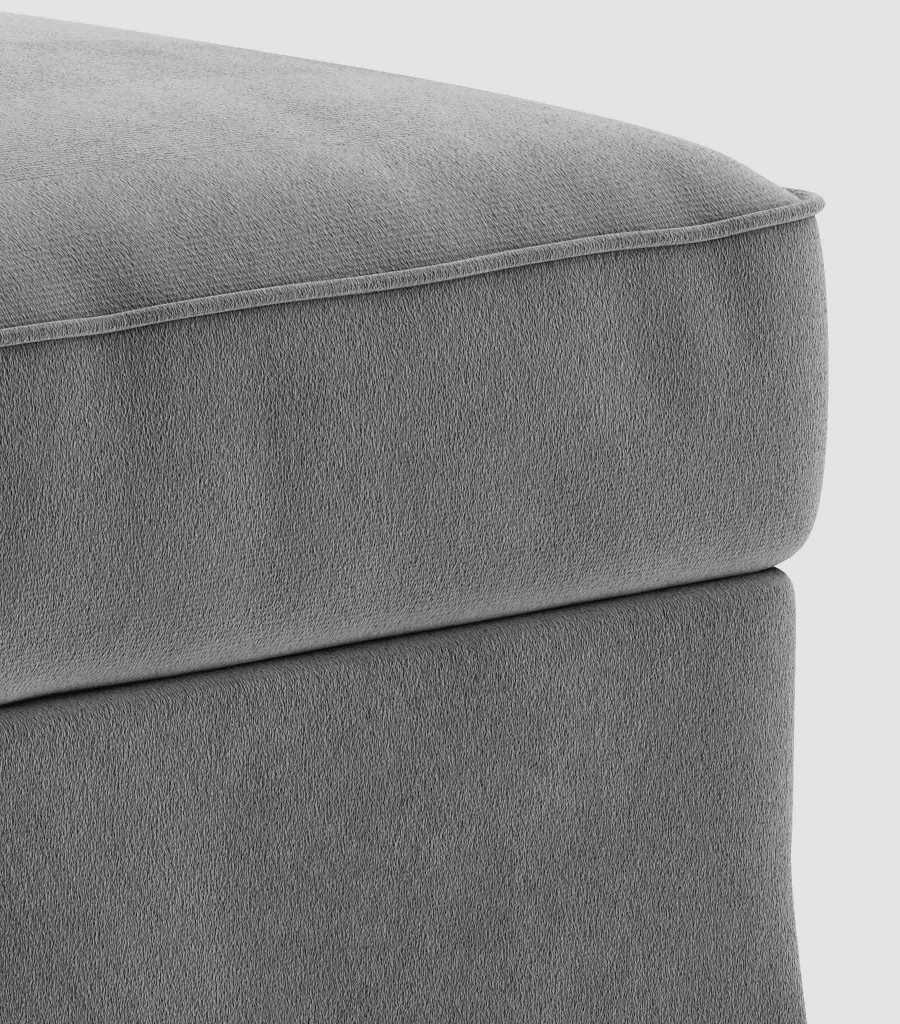 Ektorp Footstool Cover-Velvet-Gray