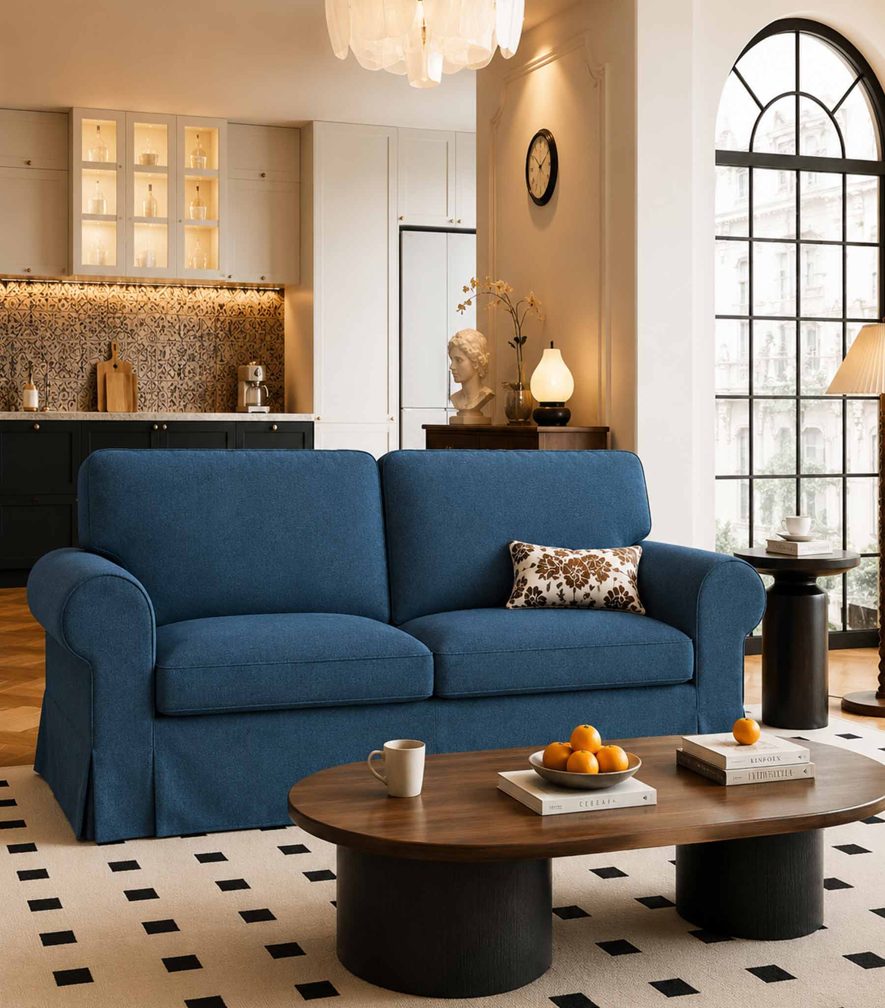 Ektorp Loveseat Cover-Structural Weave Powder blue