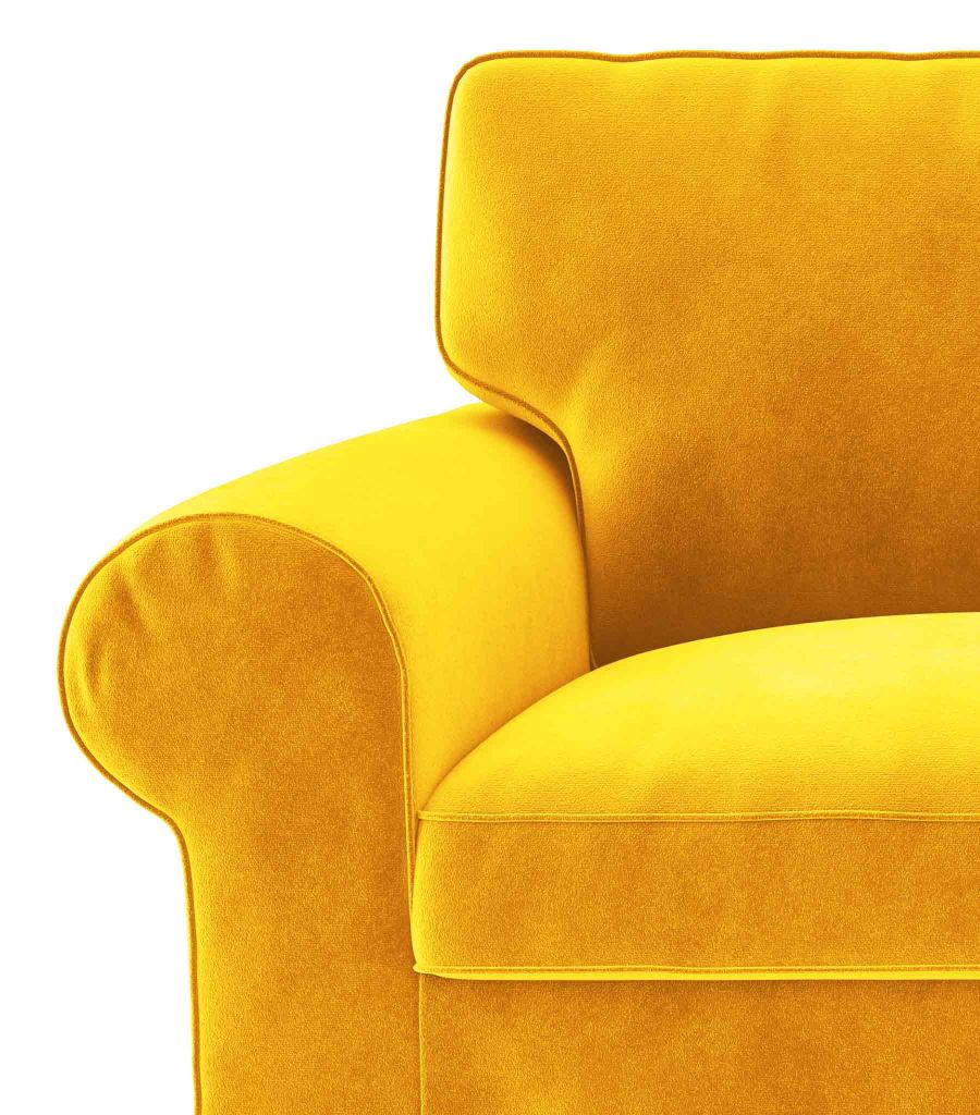 Ektorp Chaise Lounge with Arm Sofa Cover-Velvet Yellow