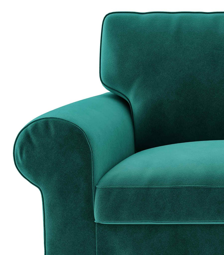 Ektorp Loveseat with Chaise Lounge Cover-Velvet Peacock