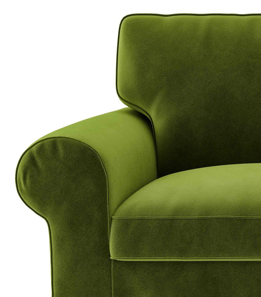 Ektorp Loveseat with Chaise Lounge Cover-Velvet Olive