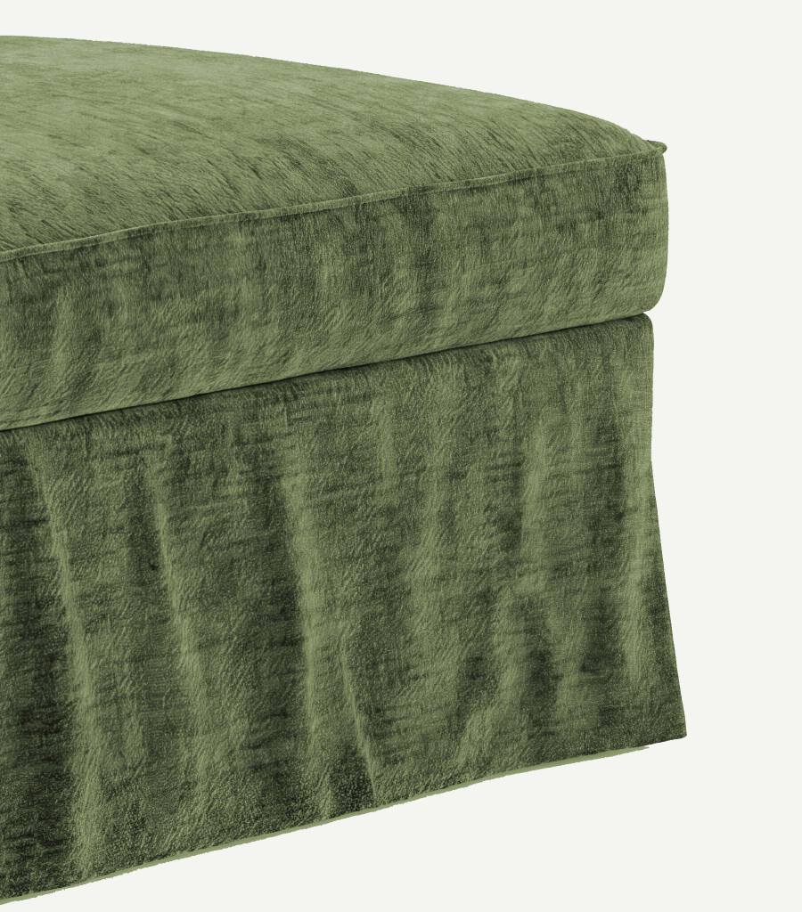Ektorp Footstool Cover-Chenille Cypress Green