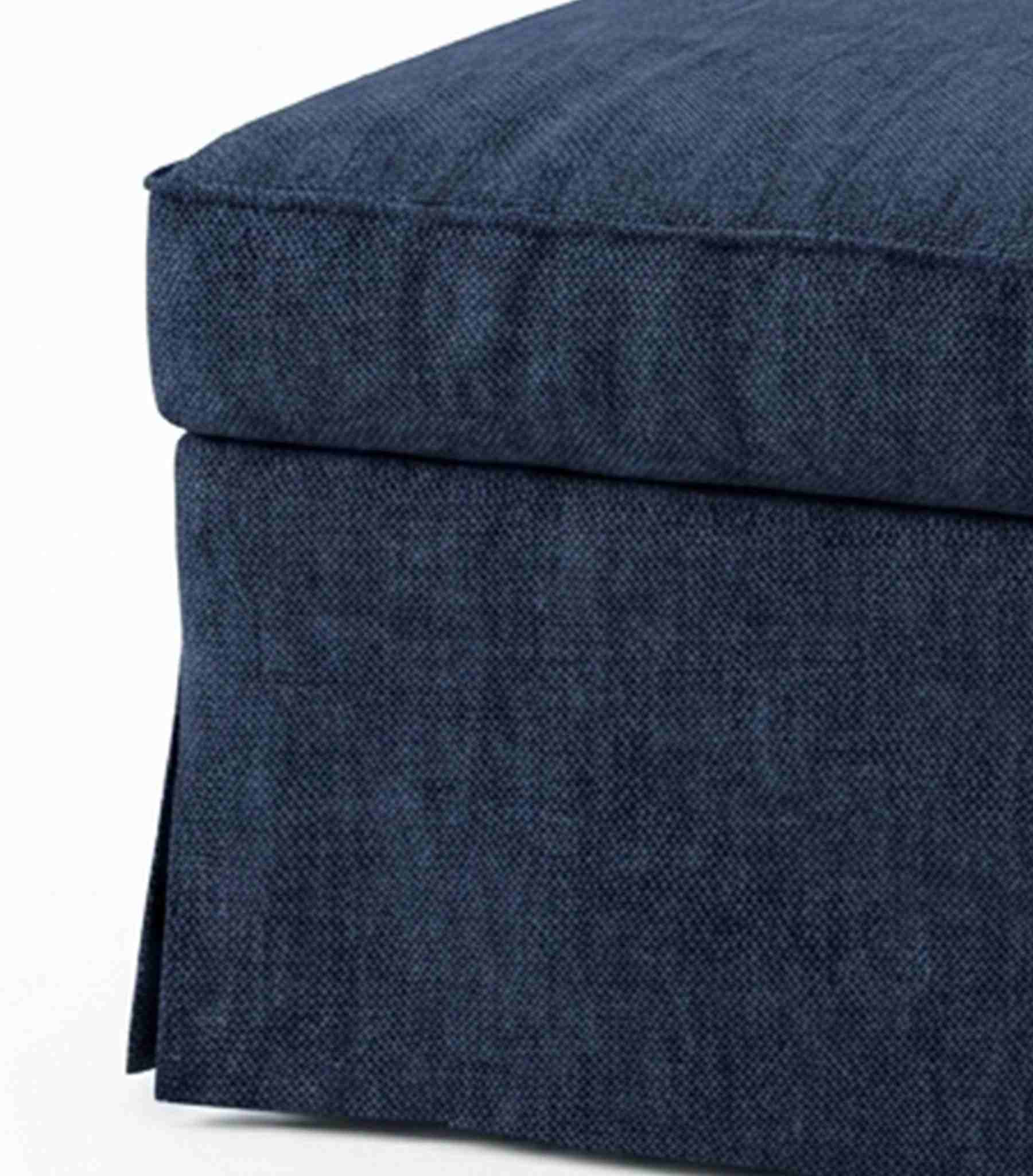 Ektorp Footstool Cover-Chenille Midnight