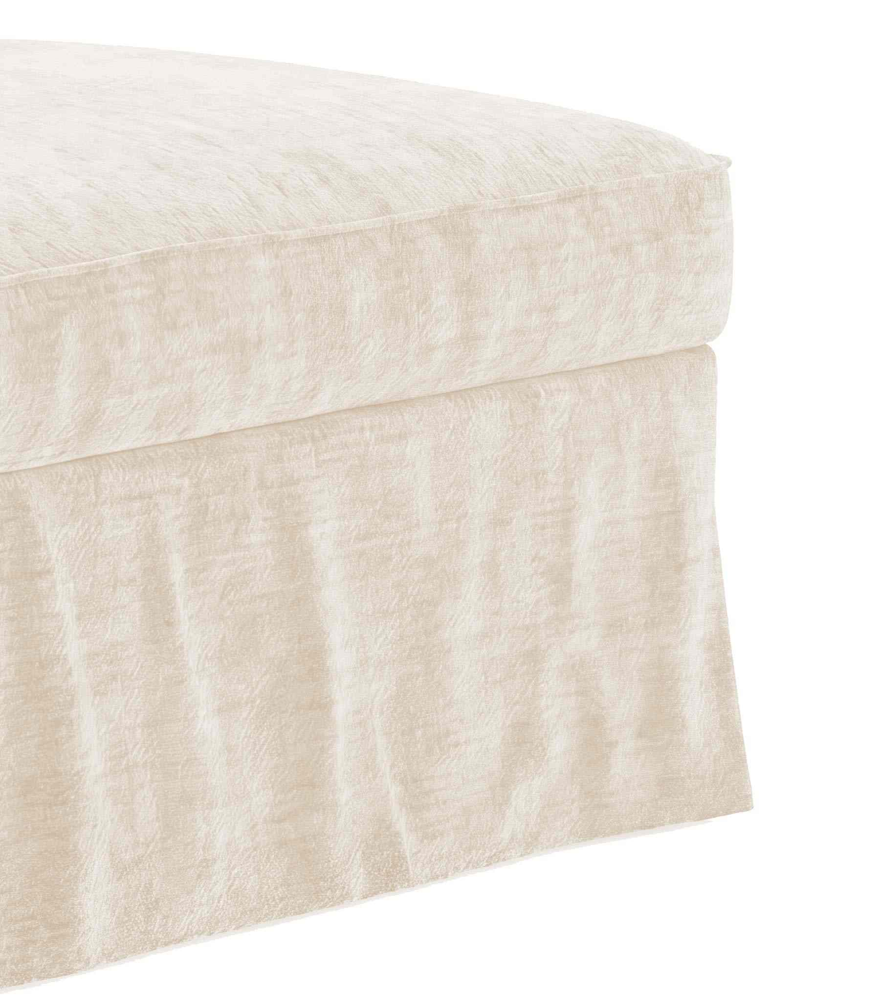 Ektorp Footstool Cover-Chenille Buttermilk