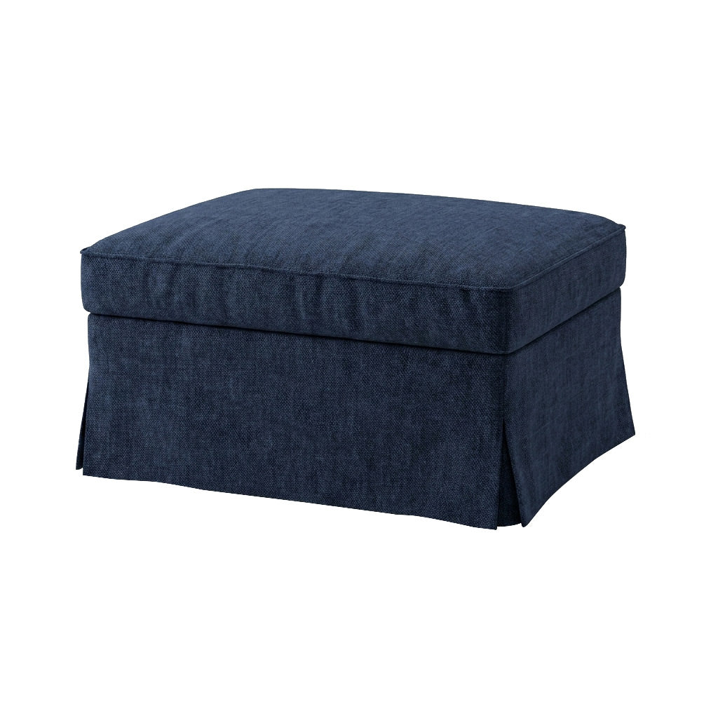 Ektorp Footstool Cover-Chenille Midnight