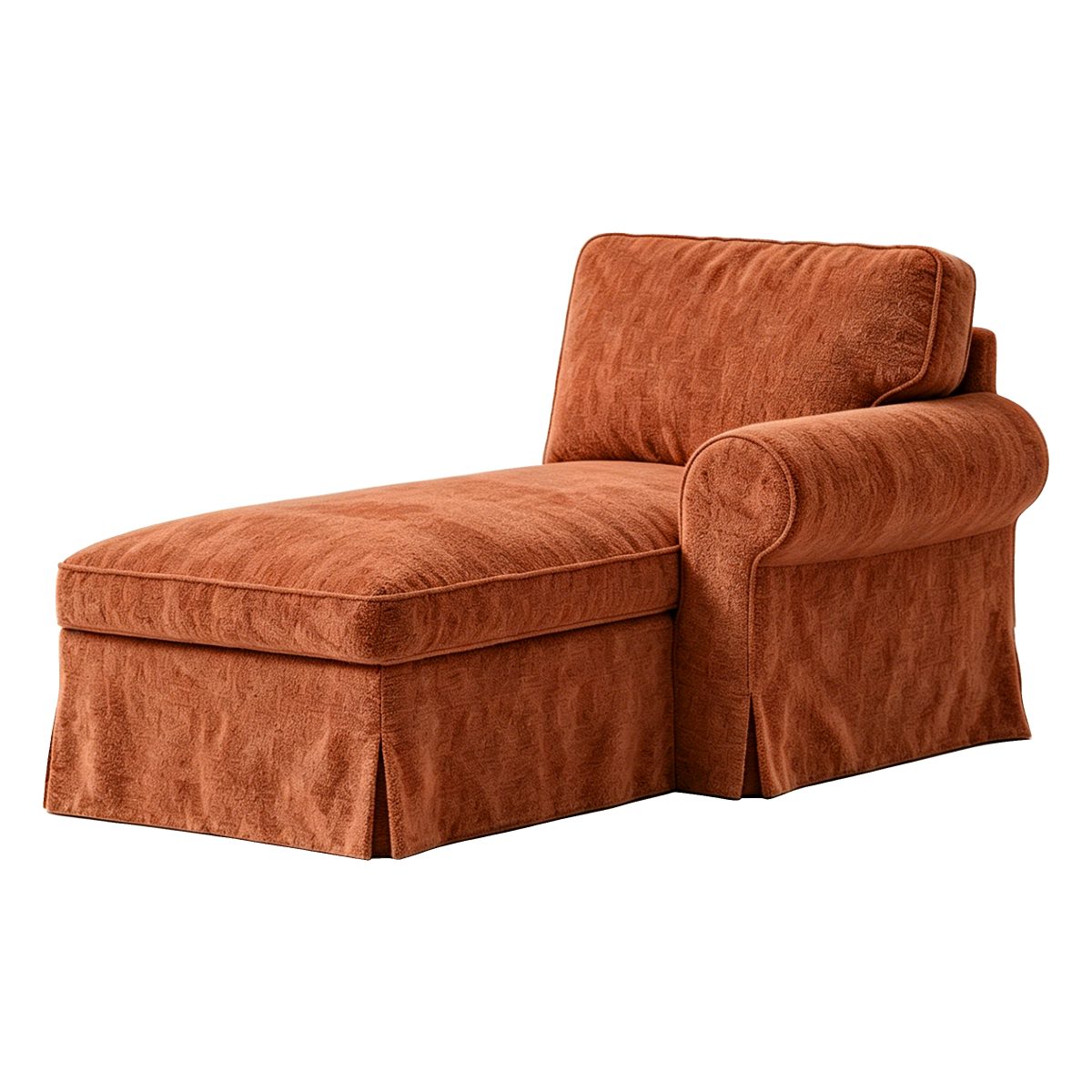 Ektorp Chaise Lounge with Arm Sofa Cover-Chenille Terracotta