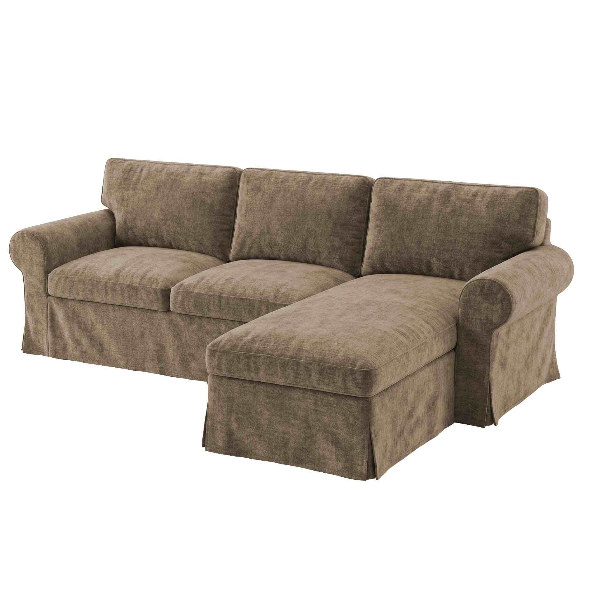 Ektorp Loveseat with Chaise Lounge Cover-Chenille Antelope
