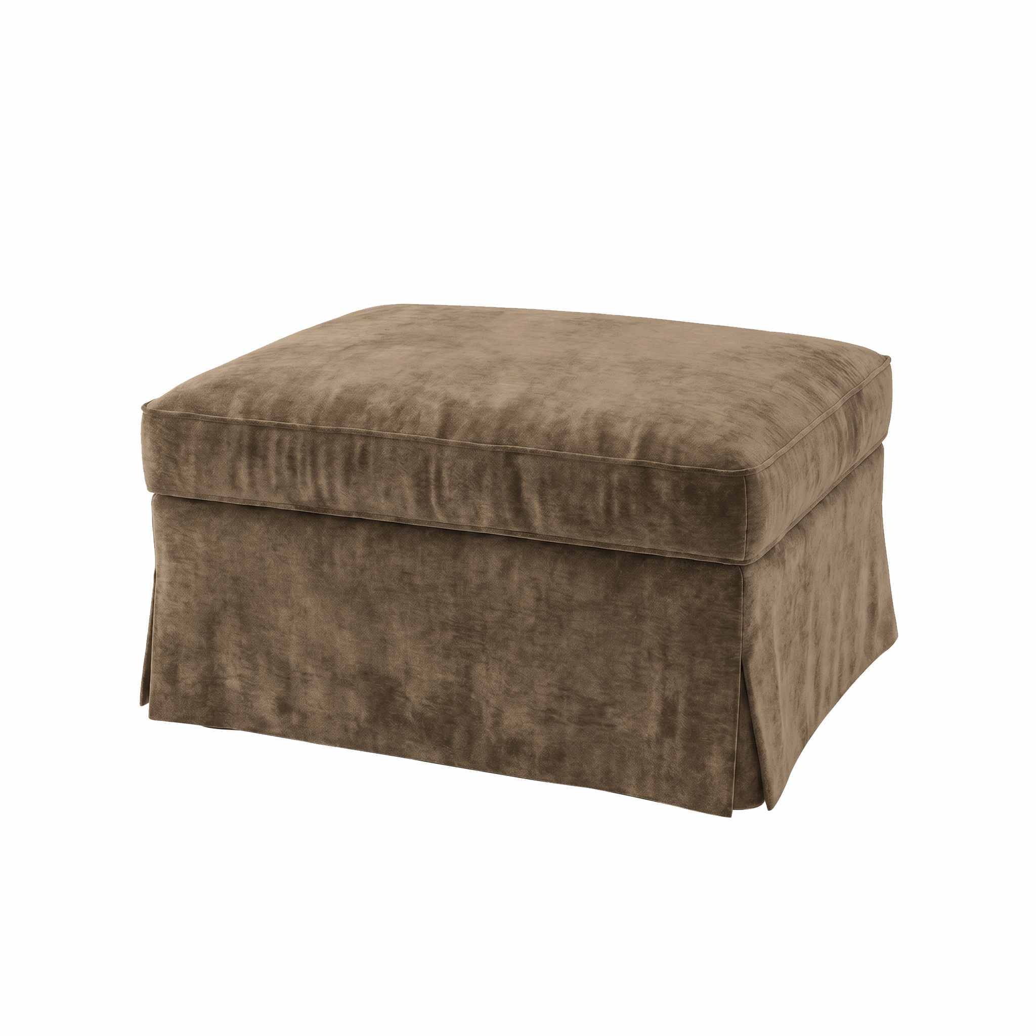 Ektorp Footstool Cover-Chenille Antelope