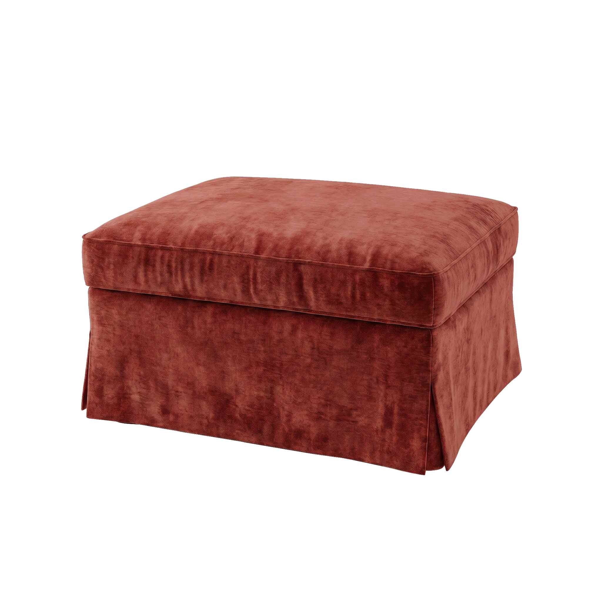 UPPLAND Footstool Cover-Chenille Burnt Brick