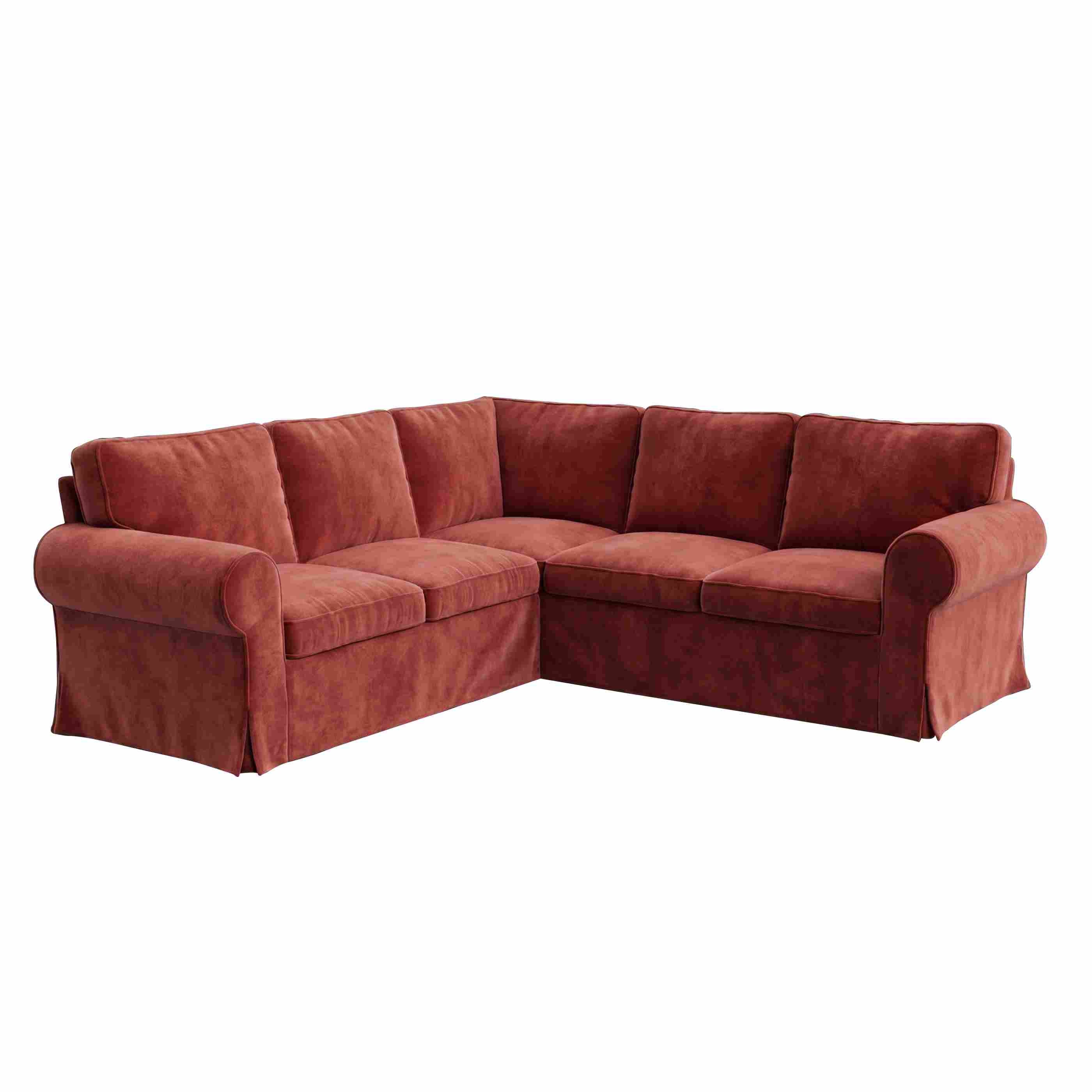 UPPLAND Four-Seater Corner Sofa Cover-Chenille Burnt Brick
