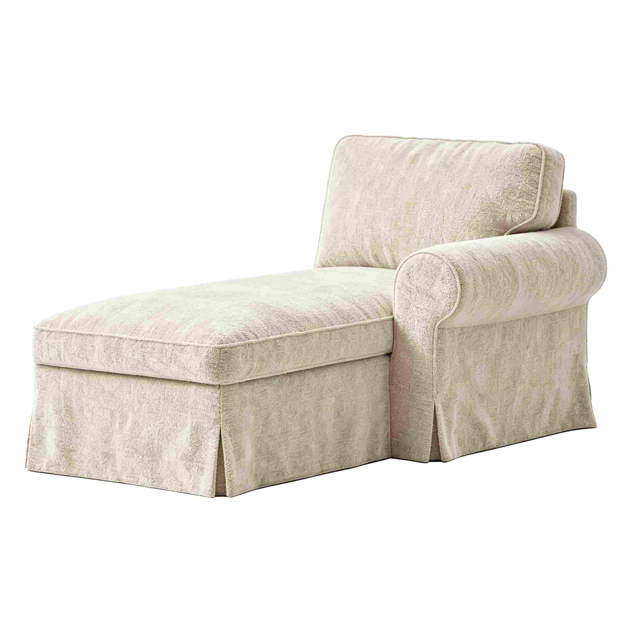 Ektorp Chaise Lounge with Arm Sofa Cover-Chenille Buttermilk