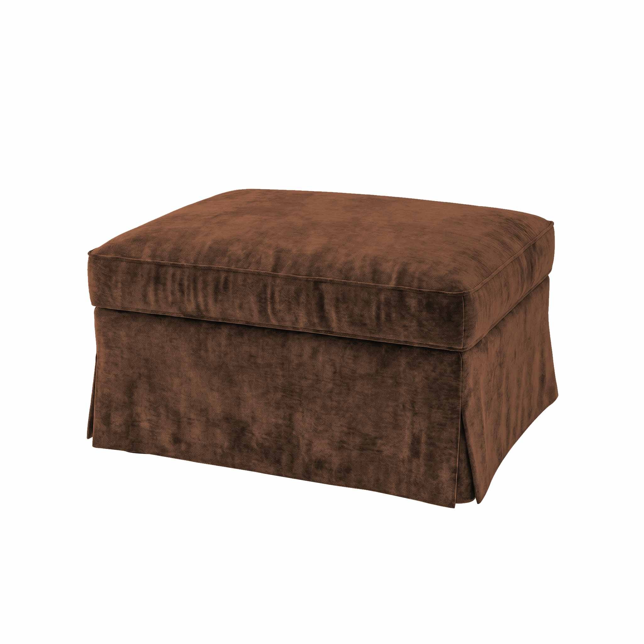 Ektorp Footstool Cover-Chenille Chestnut