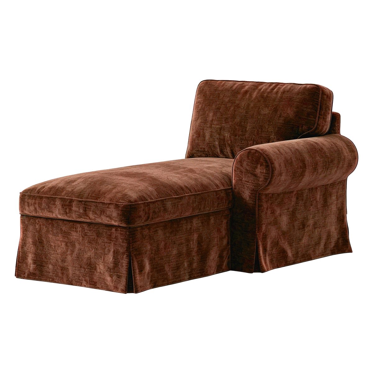 Ektorp Chaise Lounge with Arm Sofa Cover-Chenille Chestnut