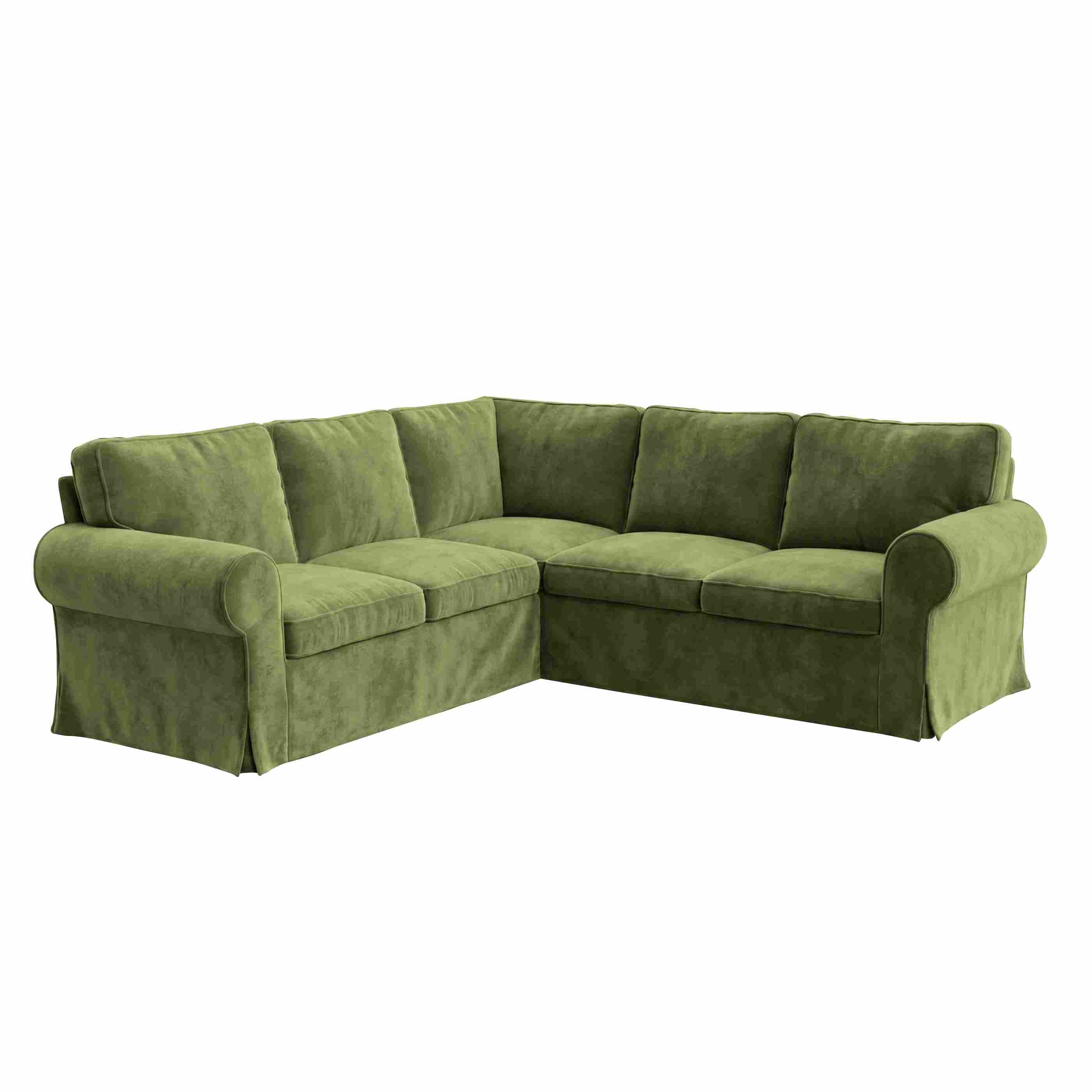 UPPLAND Four-Seater Corner Sofa Cover-Chenille Cypress Green