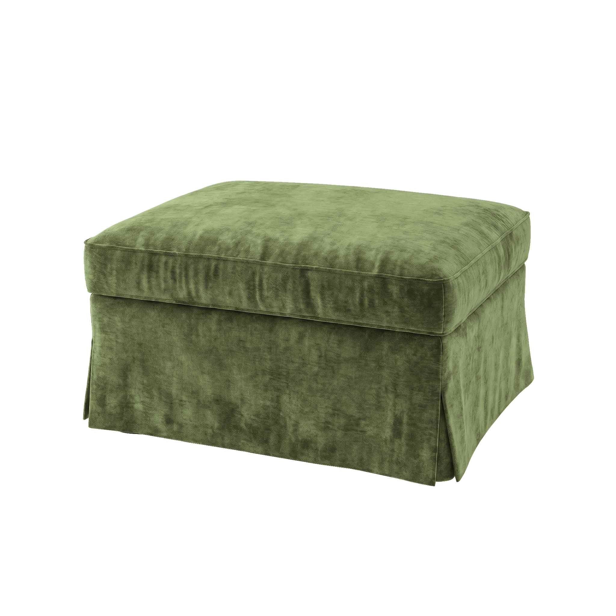Ektorp Footstool Cover-Chenille Cypress Green