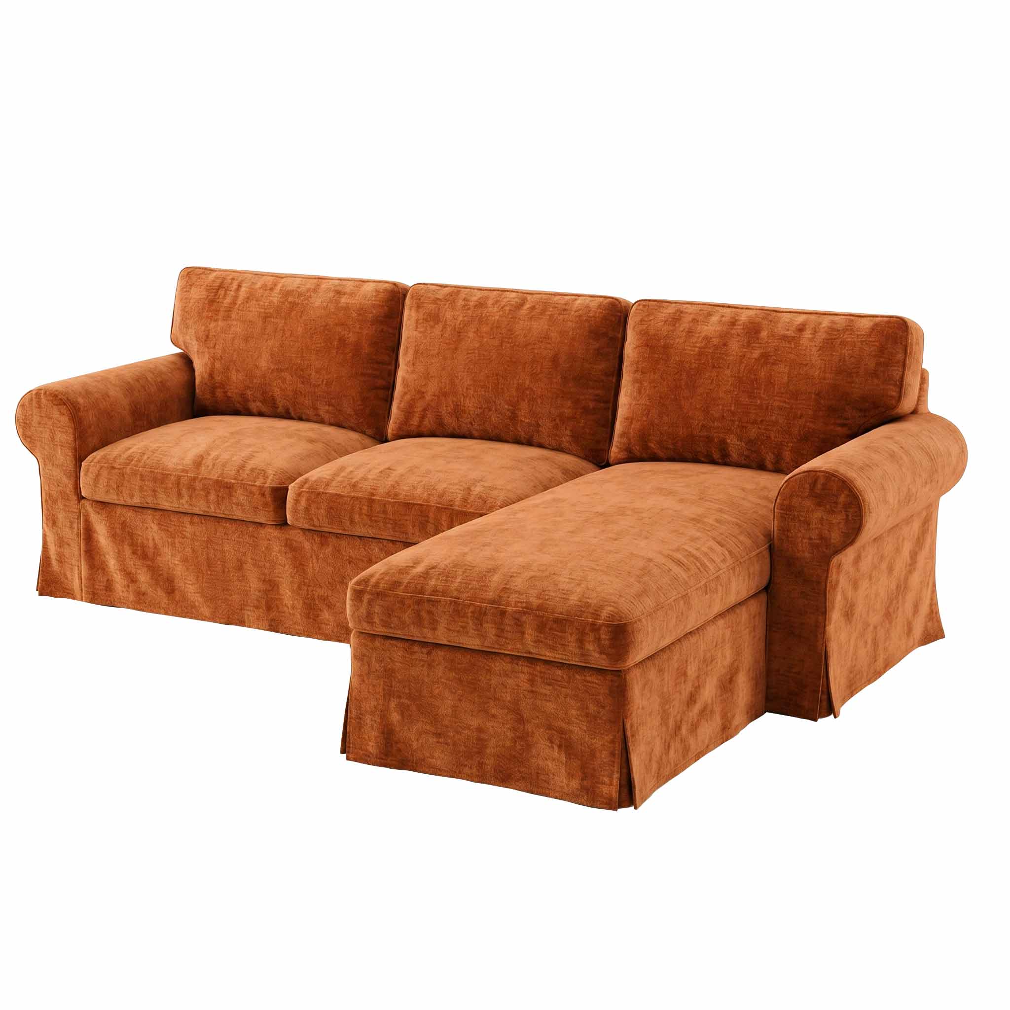 Ektorp Loveseat with Chaise Lounge Cover-Chenille Terracotta