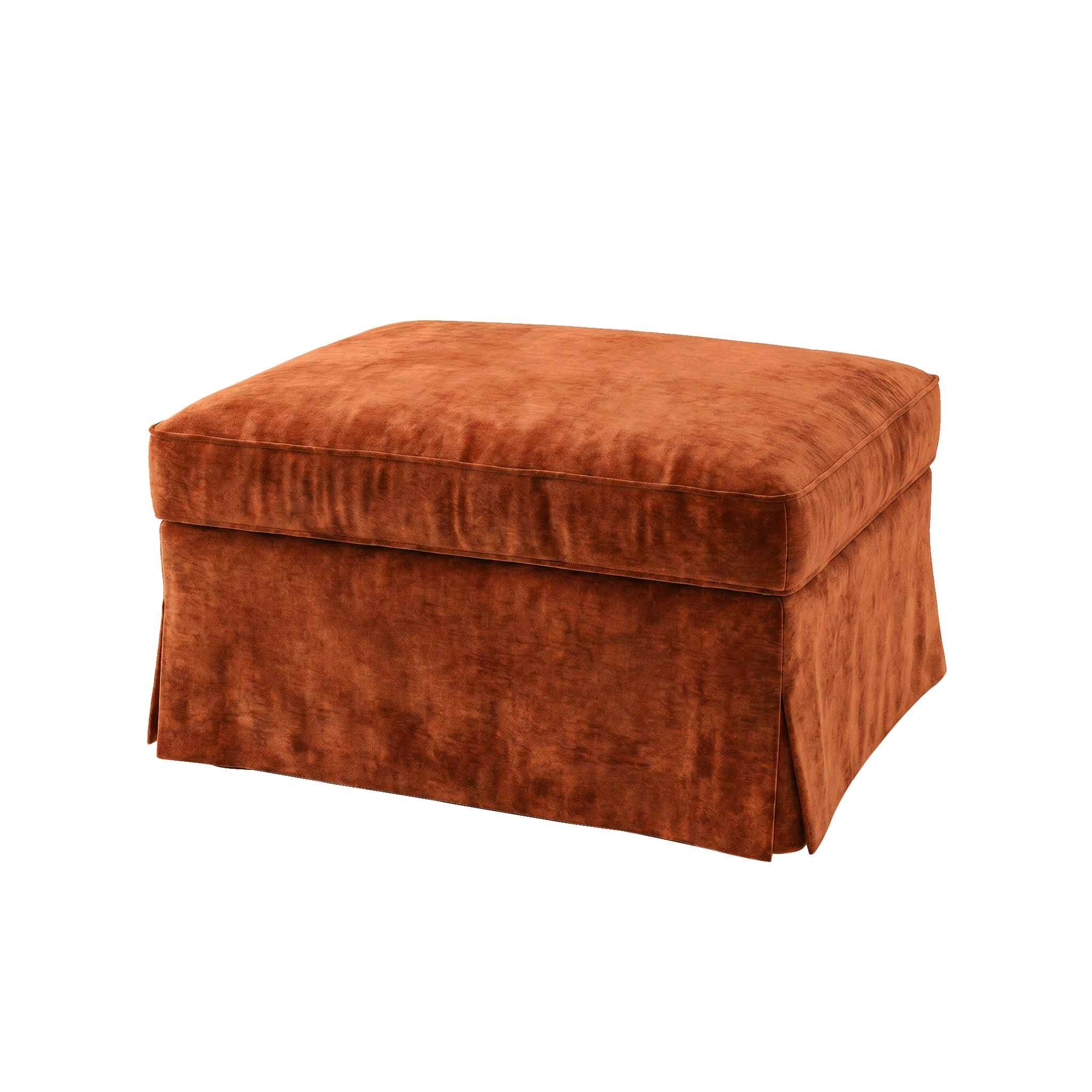 Ektorp Footstool Cover-Chenille Terracotta