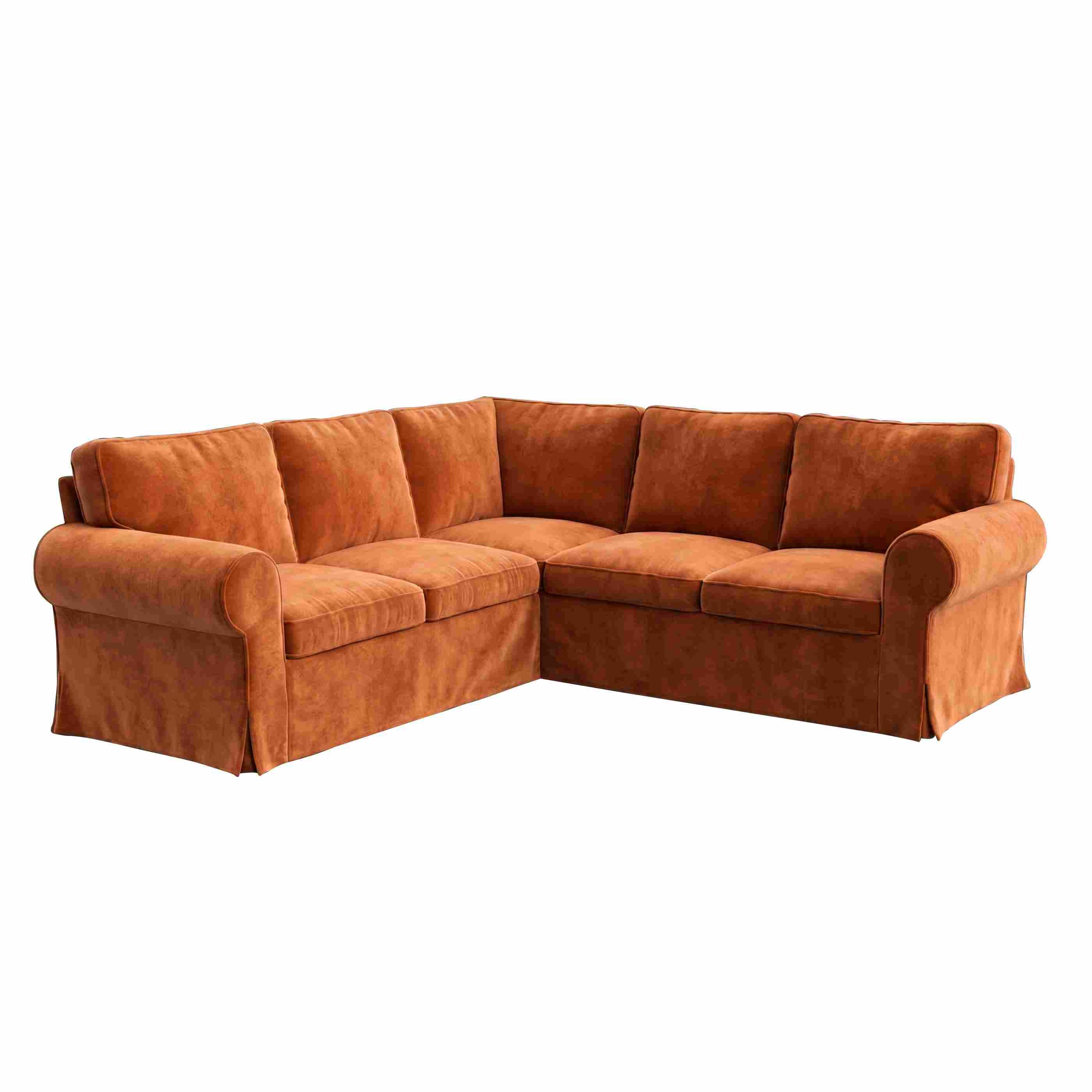 UPPLAND Four-Seater Corner Sofa Cover-Chenille Terracotta