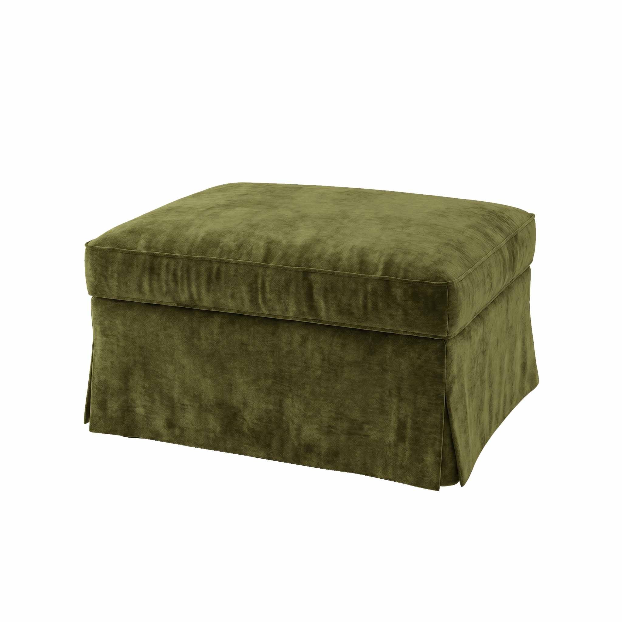 UPPLAND Footstool Cover-Chenille Winter Moss