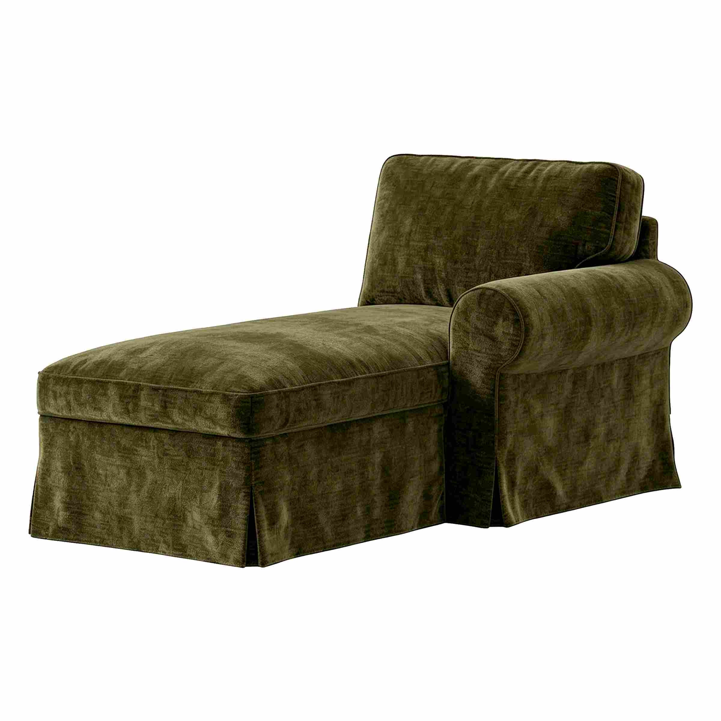 Ektorp Chaise Lounge with Arm Sofa Cover-Chenille Winter Moss