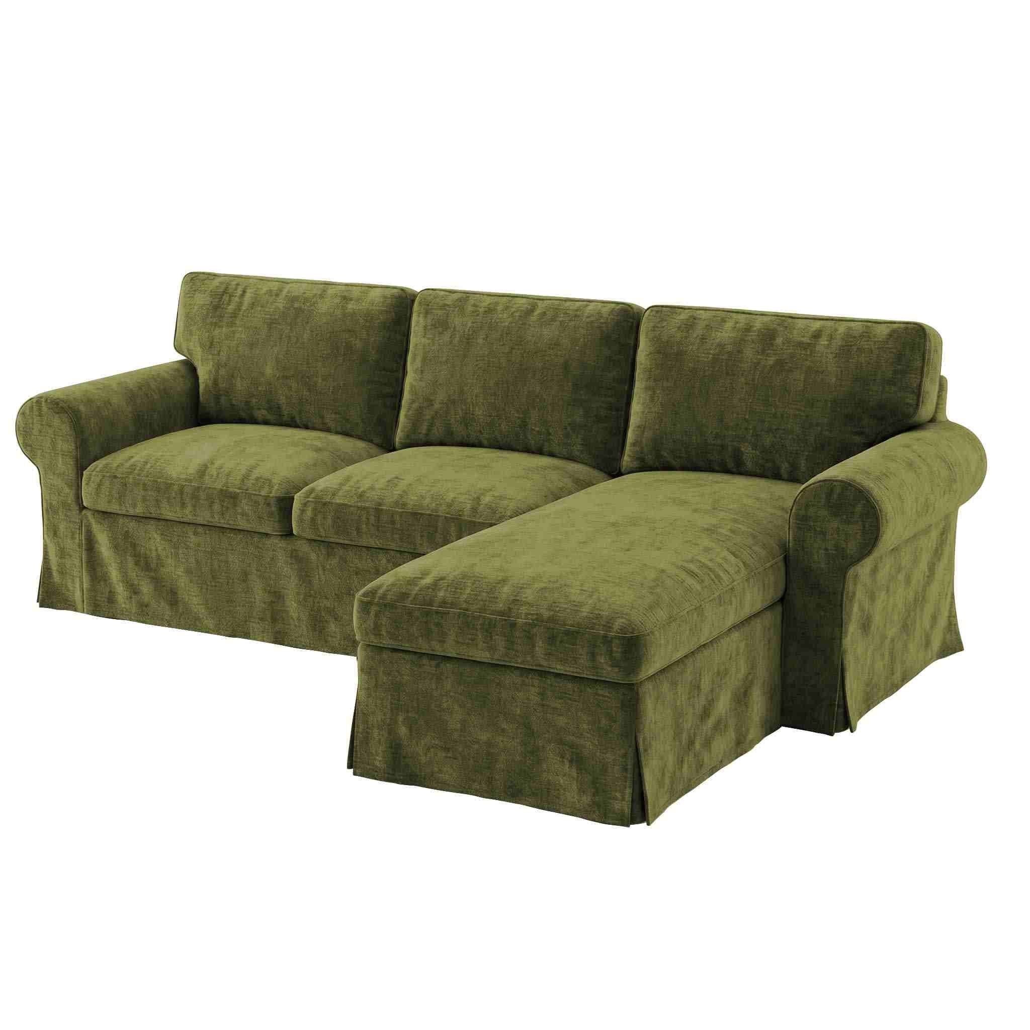 Ektorp Loveseat with Chaise Lounge Cover-Chenille Winter Moss
